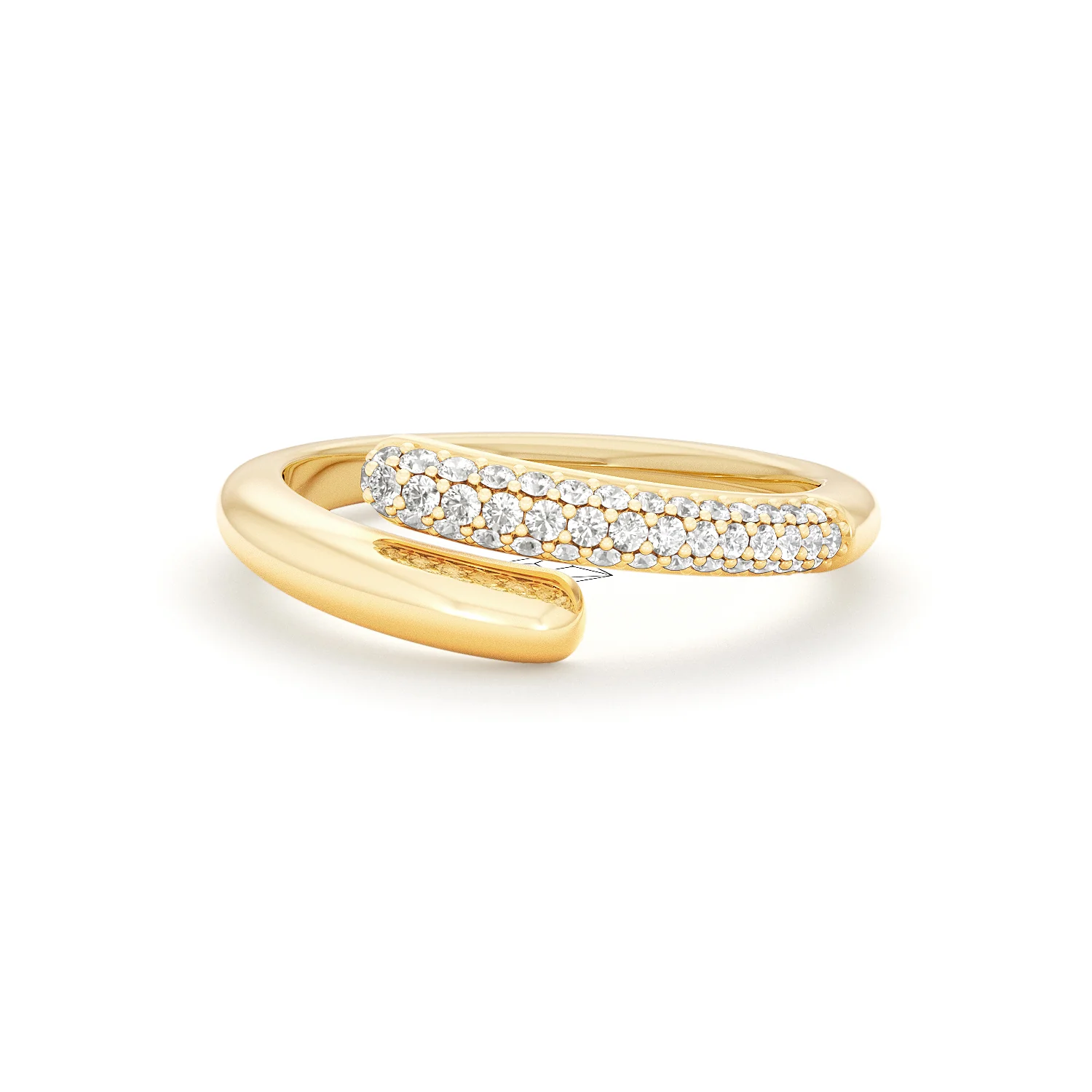 0.15ct Lab Diamond Pavé Wrap Ring in 18K Gold Vermeil - Image 84