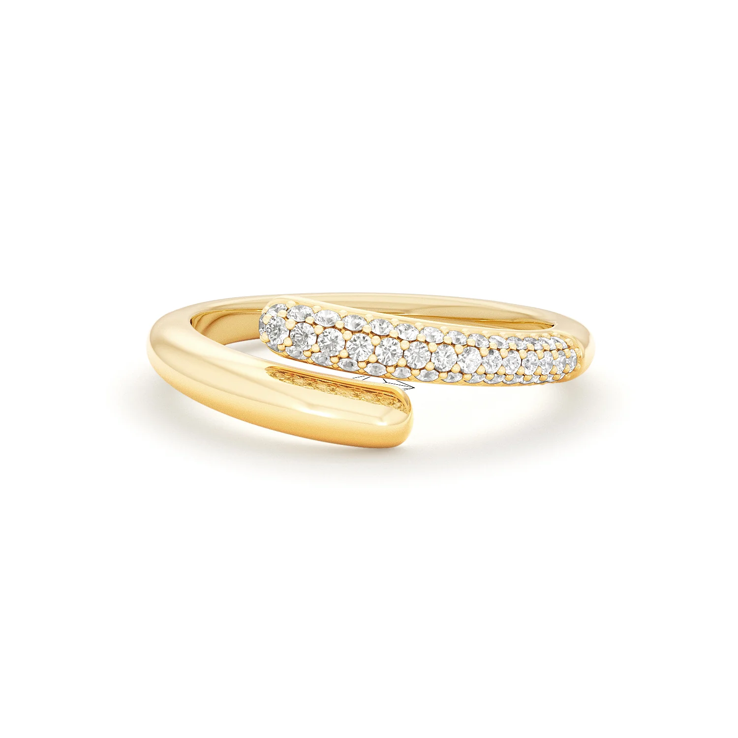 0.15ct Lab Diamond Pavé Wrap Ring in 18K Gold Vermeil - Image 85