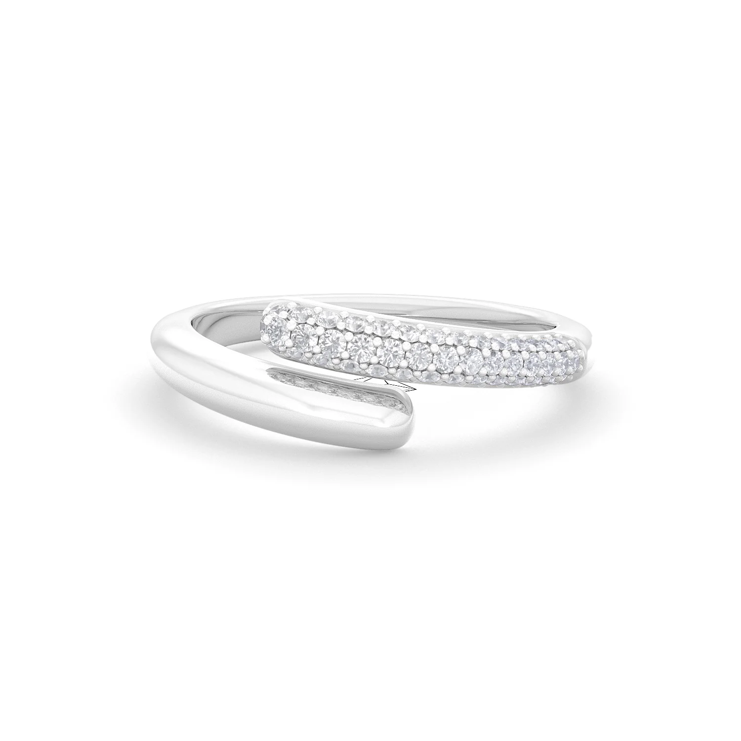 0.15ct Lab Diamond Pavé Wrap Ring in Sterling Silver - Image 85