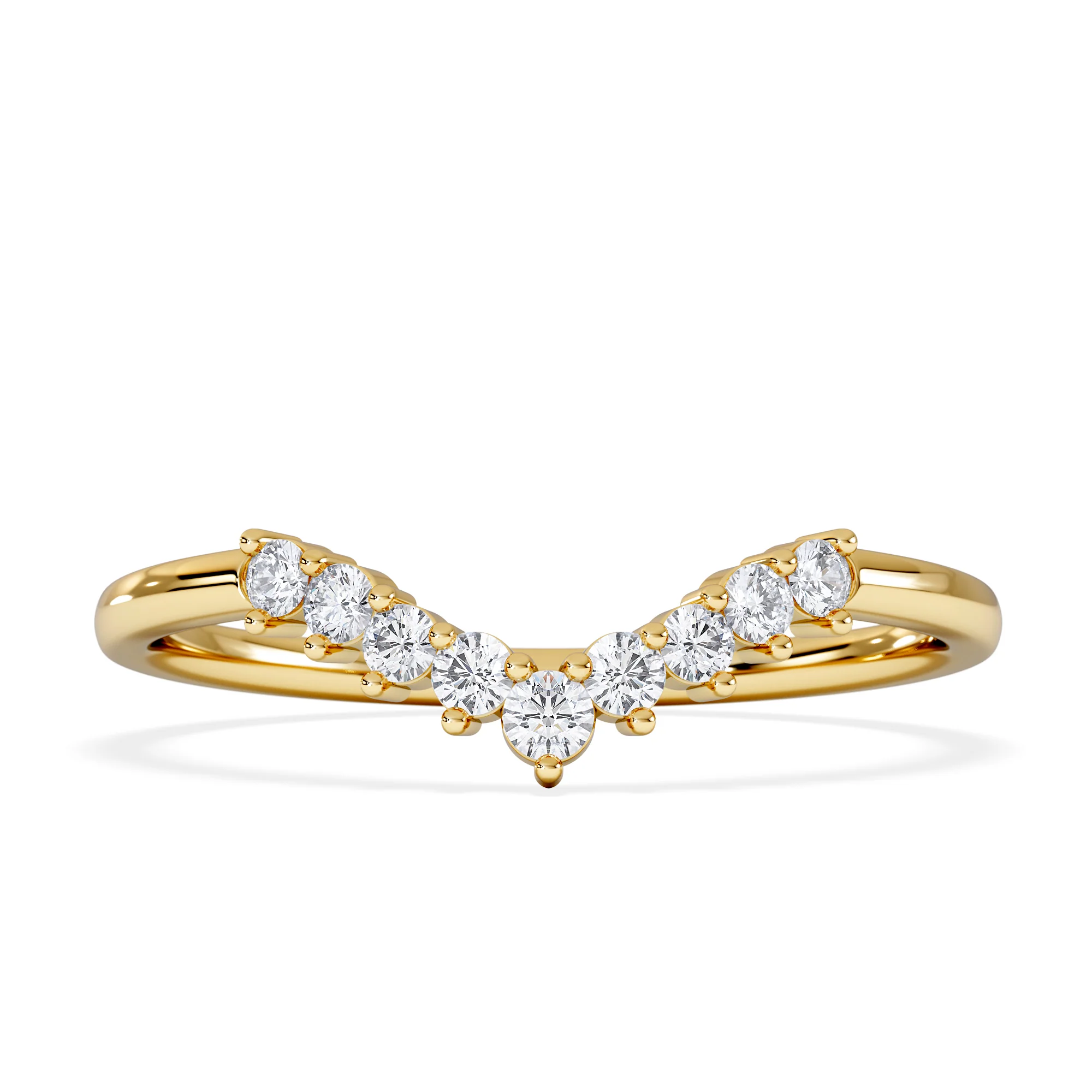 Starlit 0.15ct Lab Diamond Wishbone Ring H/Si Quality in 18K Gold Vermeil - Image 3
