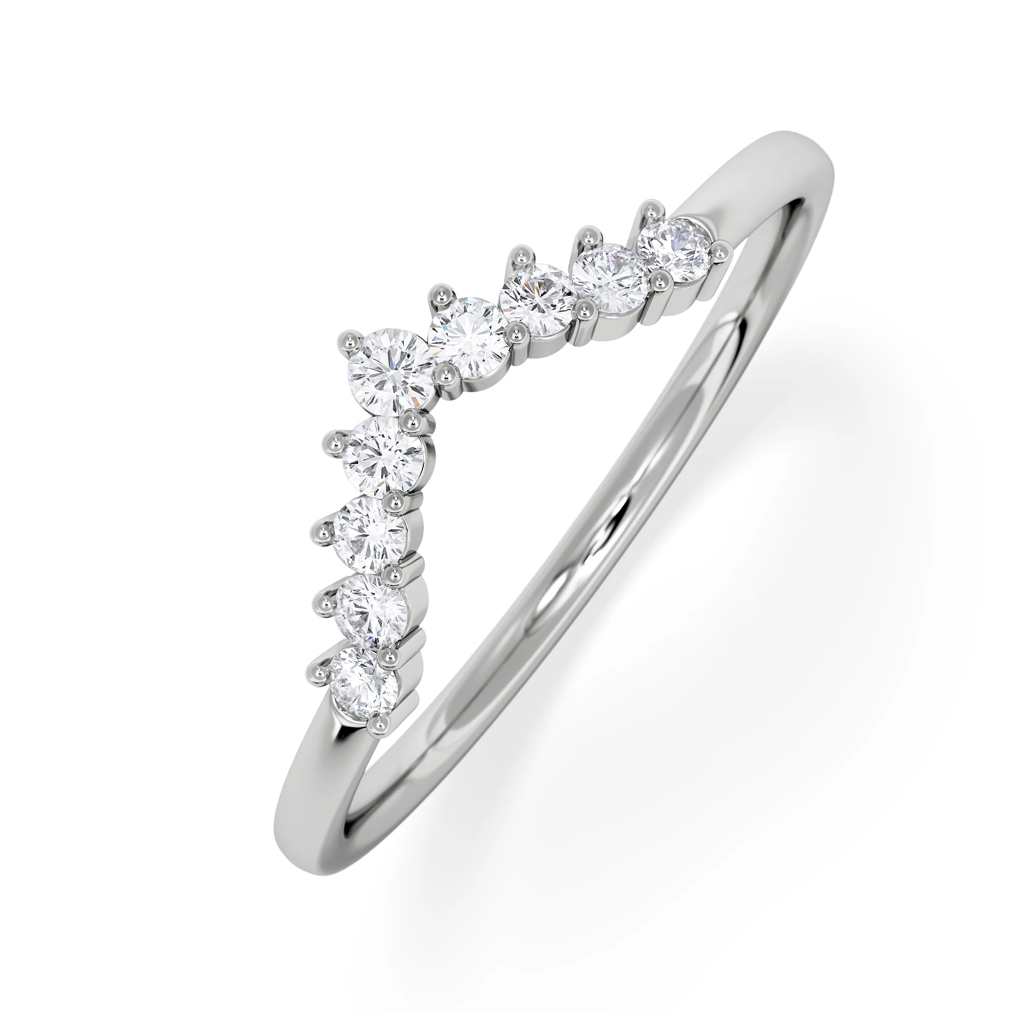 Starlit 0.15ct Lab Diamond Wishbone Ring H/Si Quality in 9K White Gold