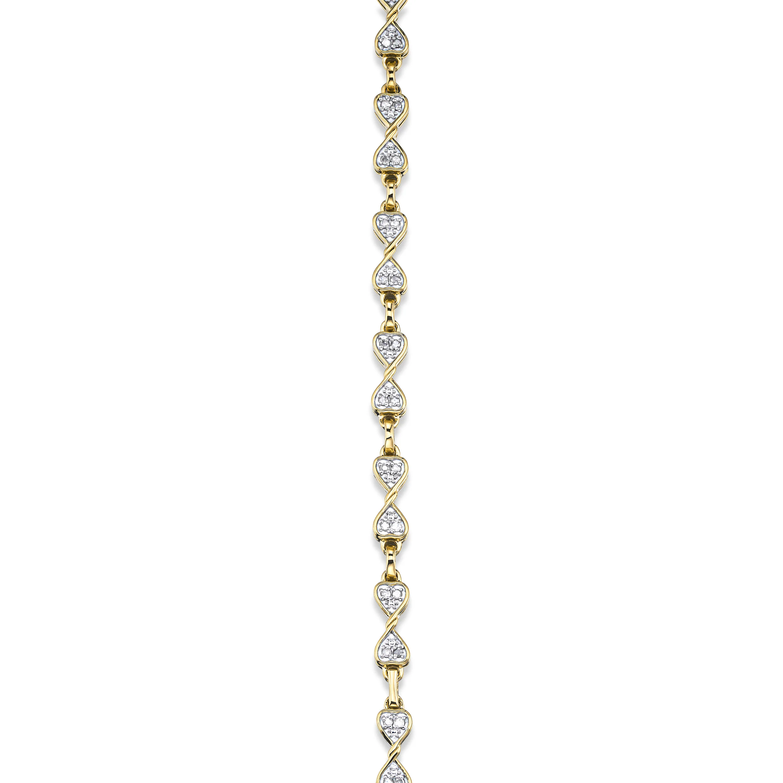 0.25ct Diamond Heart Bracelet Set In 18K Gold Vermeil - Image 6