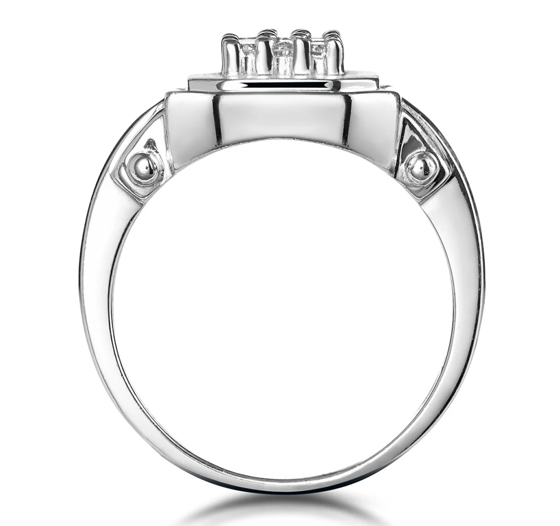 0.25ct Diamond Pave Ring in 9K White Gold - SIZE M 1/2 - Image 2