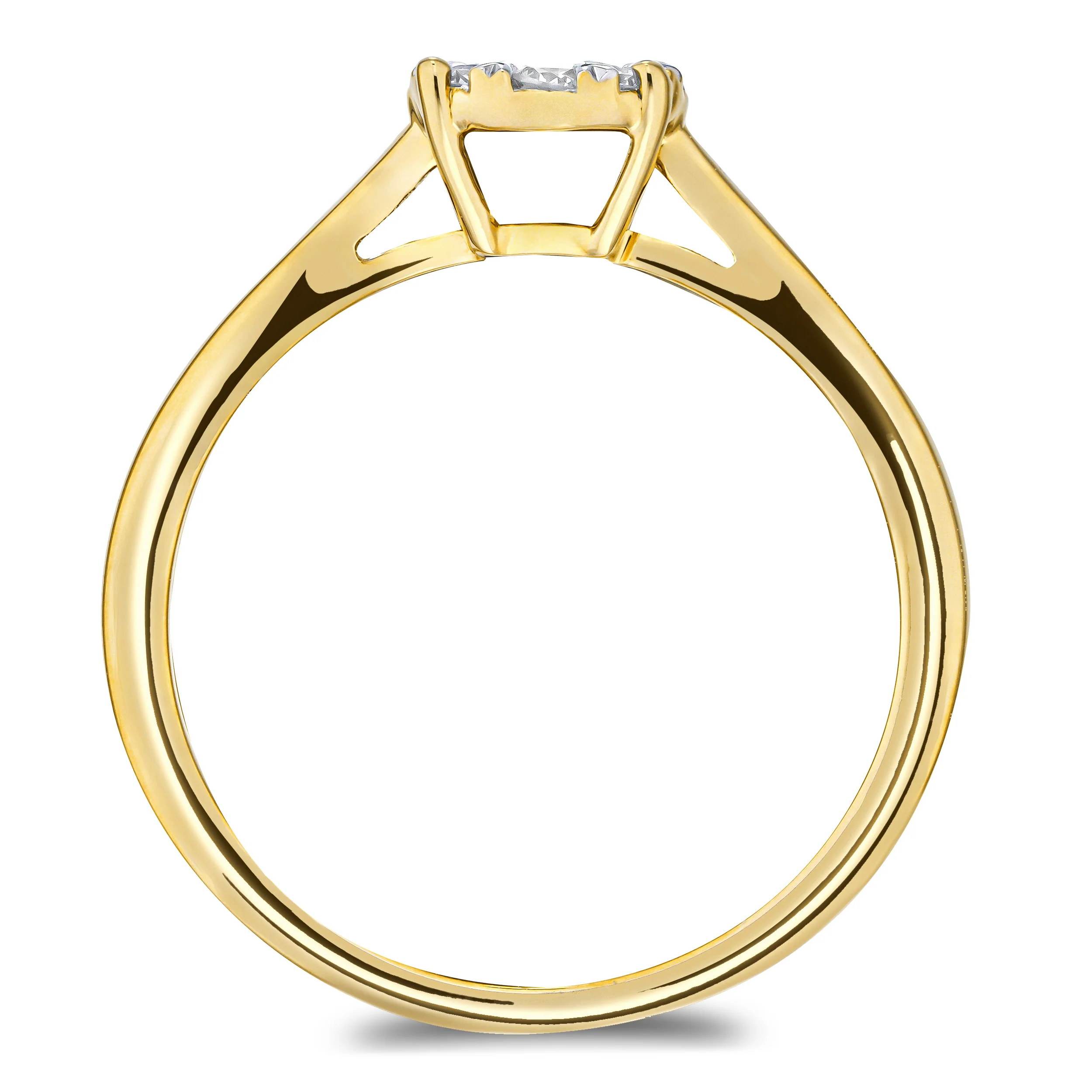 0.25ct Lab Diamond Cluster Solitaire Ring H/Si in 18K Gold Vermeil - Image 4