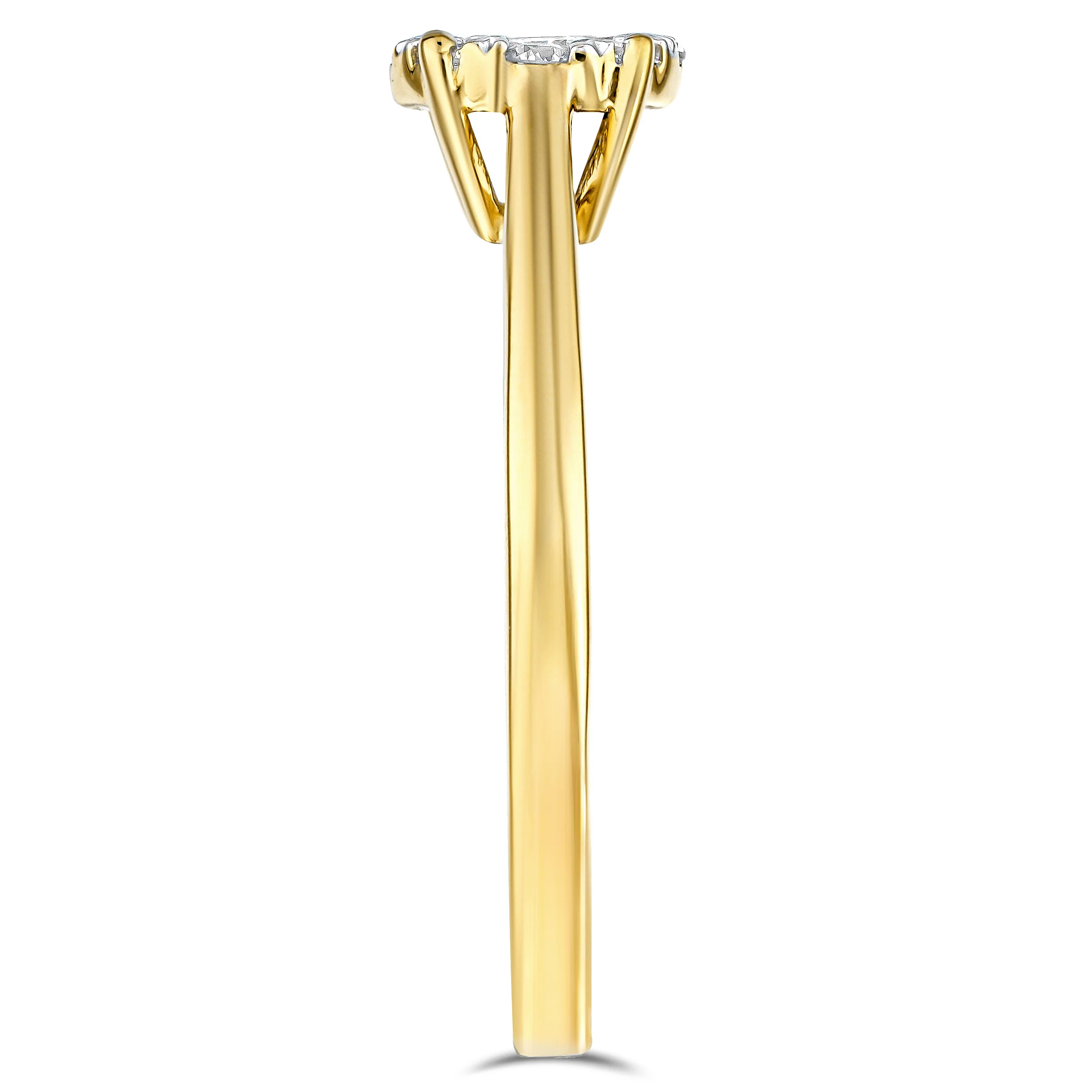 0.25ct Lab Diamond Cluster Solitaire Ring H/Si in 18K Gold Vermeil - Image 6