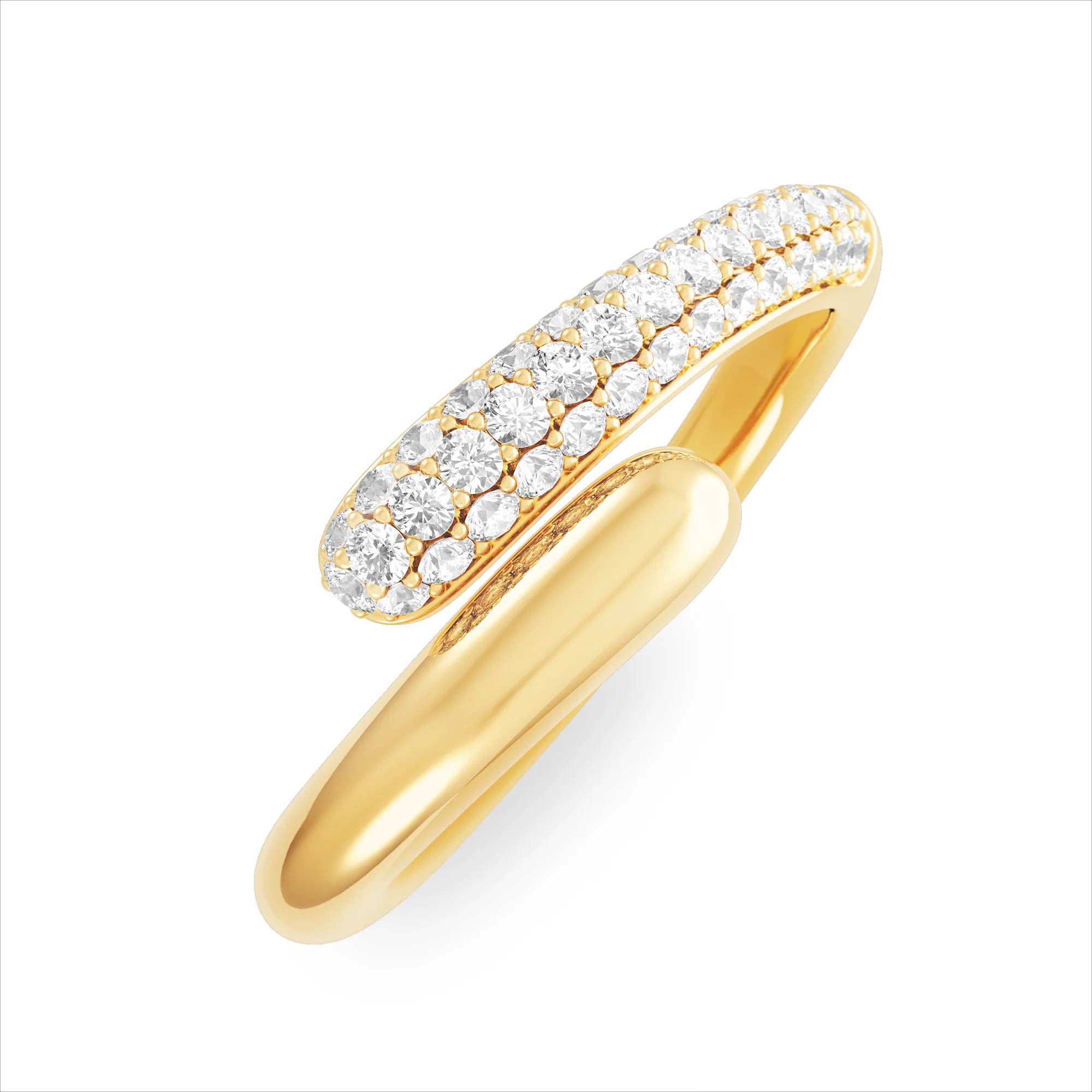 0.30ct Lab Diamond Pavé Wrap Ring in 18K Gold Vermeil