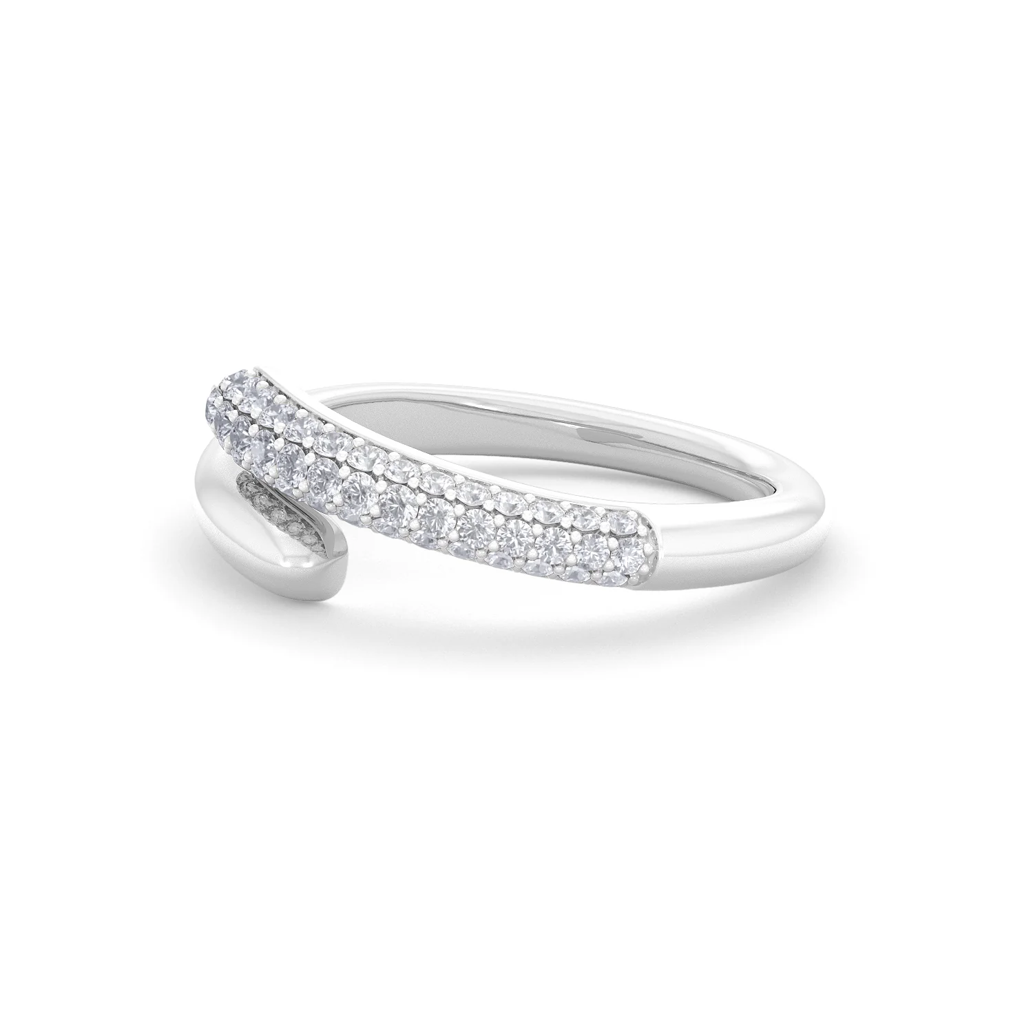 0.30ct Lab Diamond Pavé Wrap Ring in Sterling Silver - Image 74