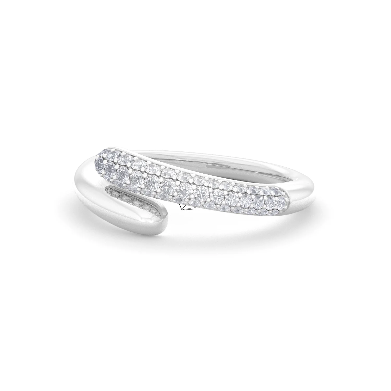 0.30ct Lab Diamond Pavé Wrap Ring in Sterling Silver - Image 79