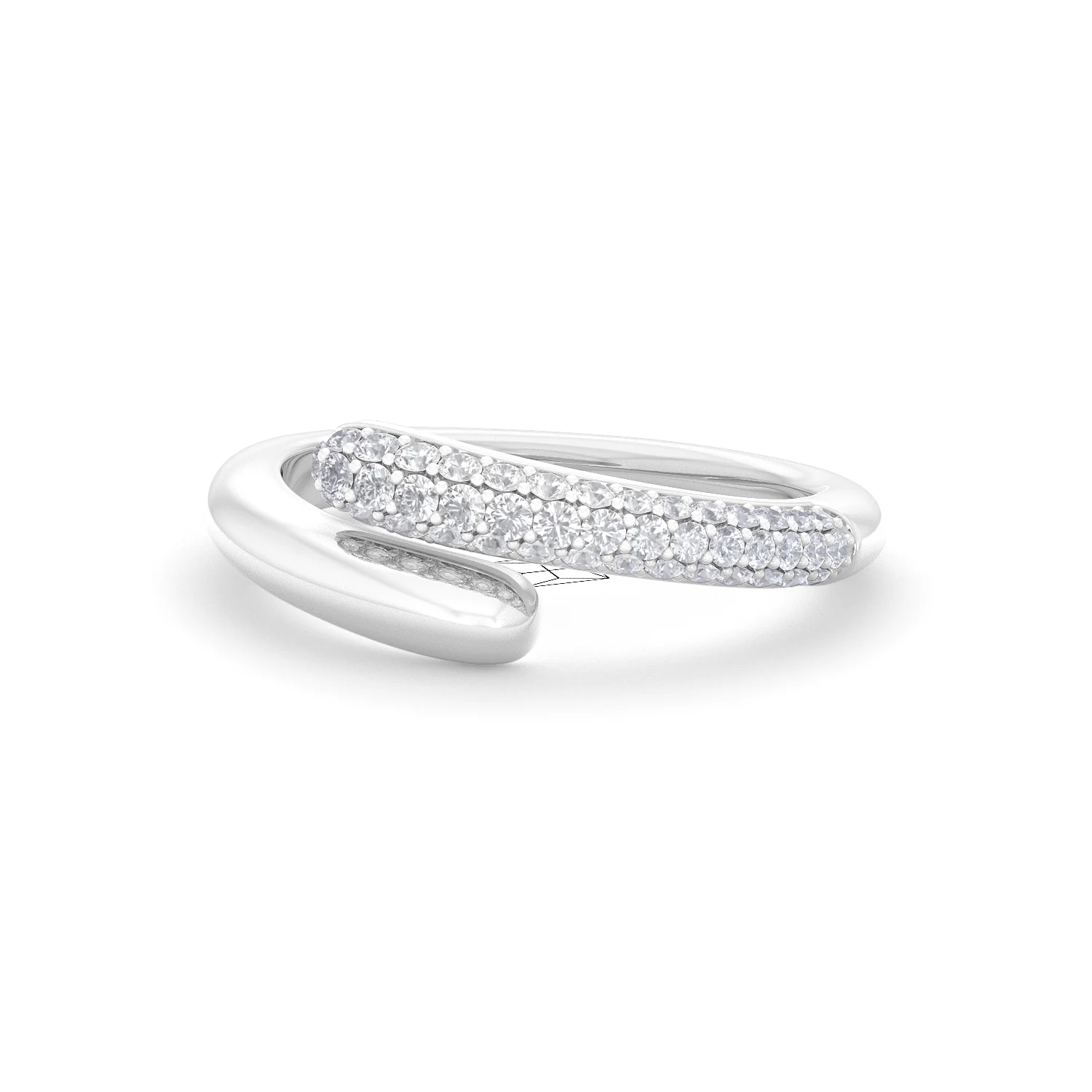 0.30ct Lab Diamond Pavé Wrap Ring in Sterling Silver - Image 82