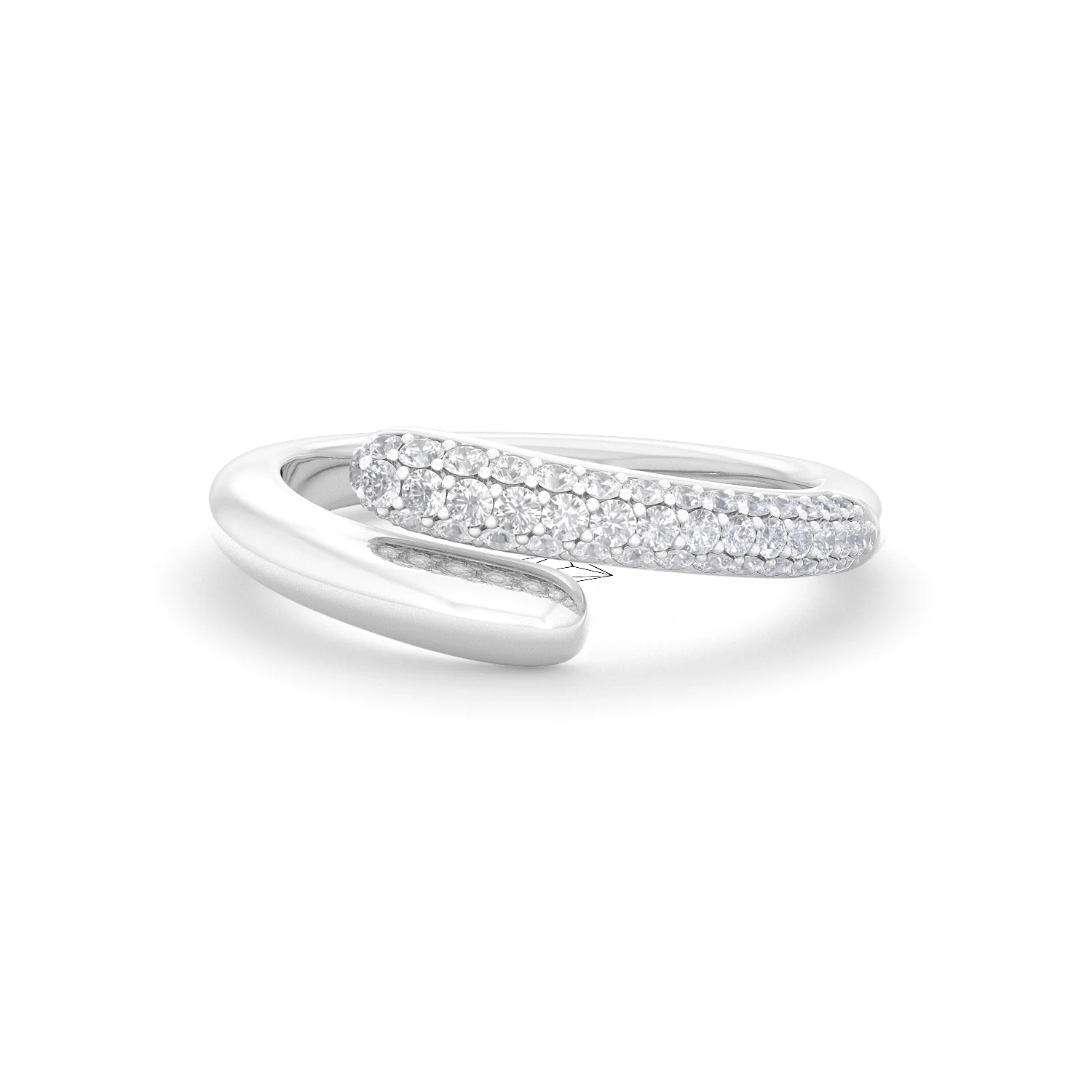 0.30ct Lab Diamond Pavé Wrap Ring in Sterling Silver - Image 84