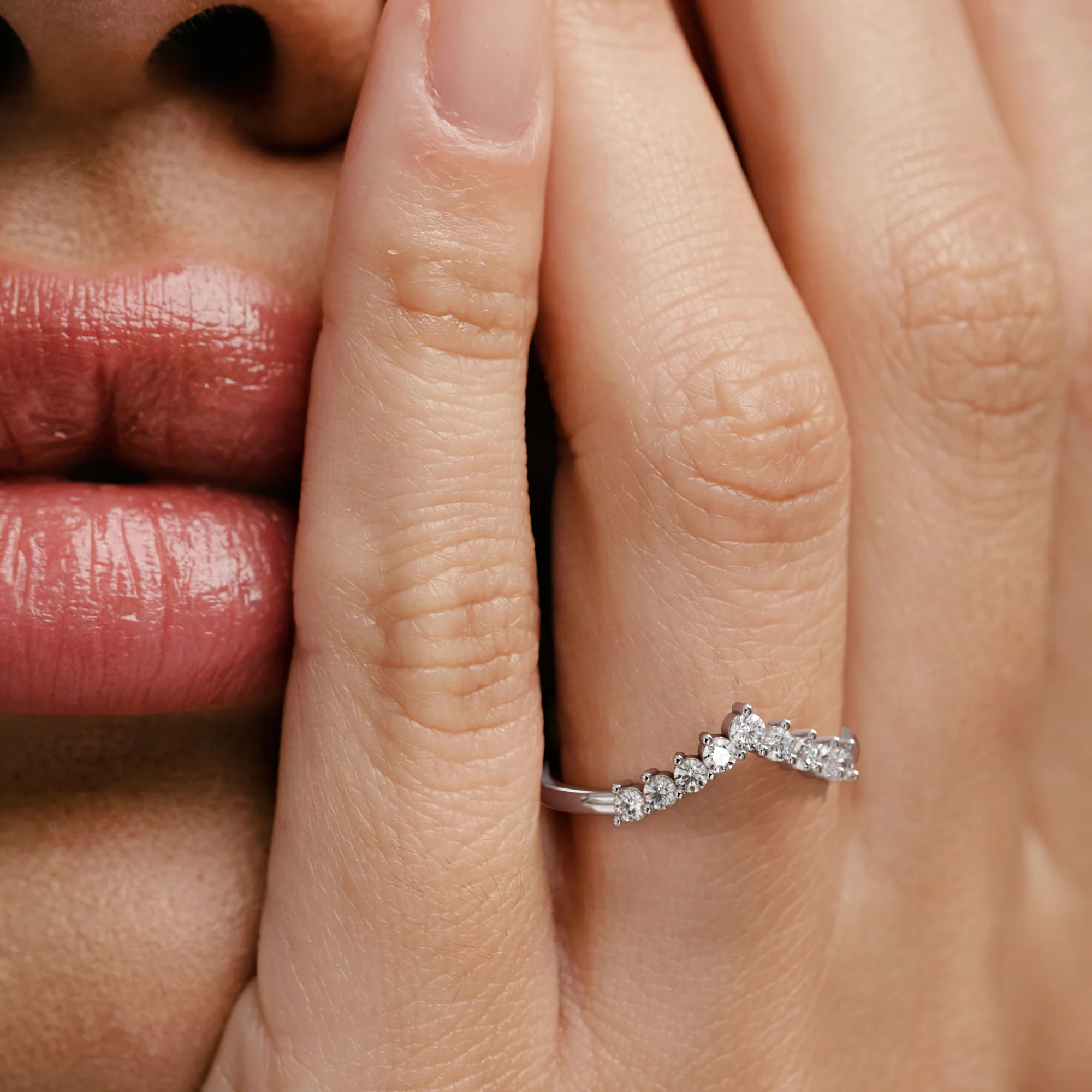 Starlit 0.30ct Lab Diamond Wishbone Ring H/Si Quality in 925 Sterling Silver - Image 5