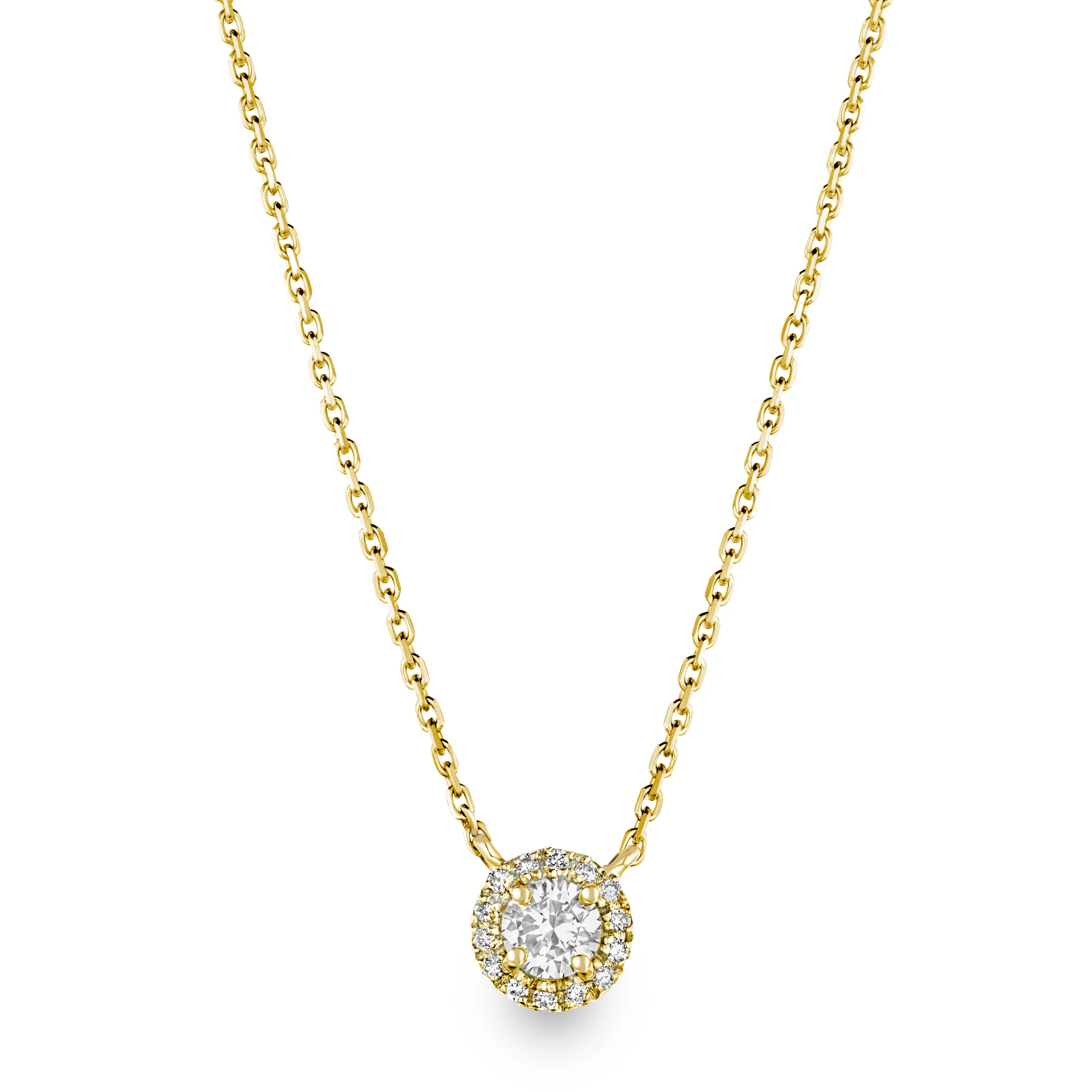 Lumia Lab Diamond Halo Necklace 0.40ct F/VS in 9K Gold - Image 4