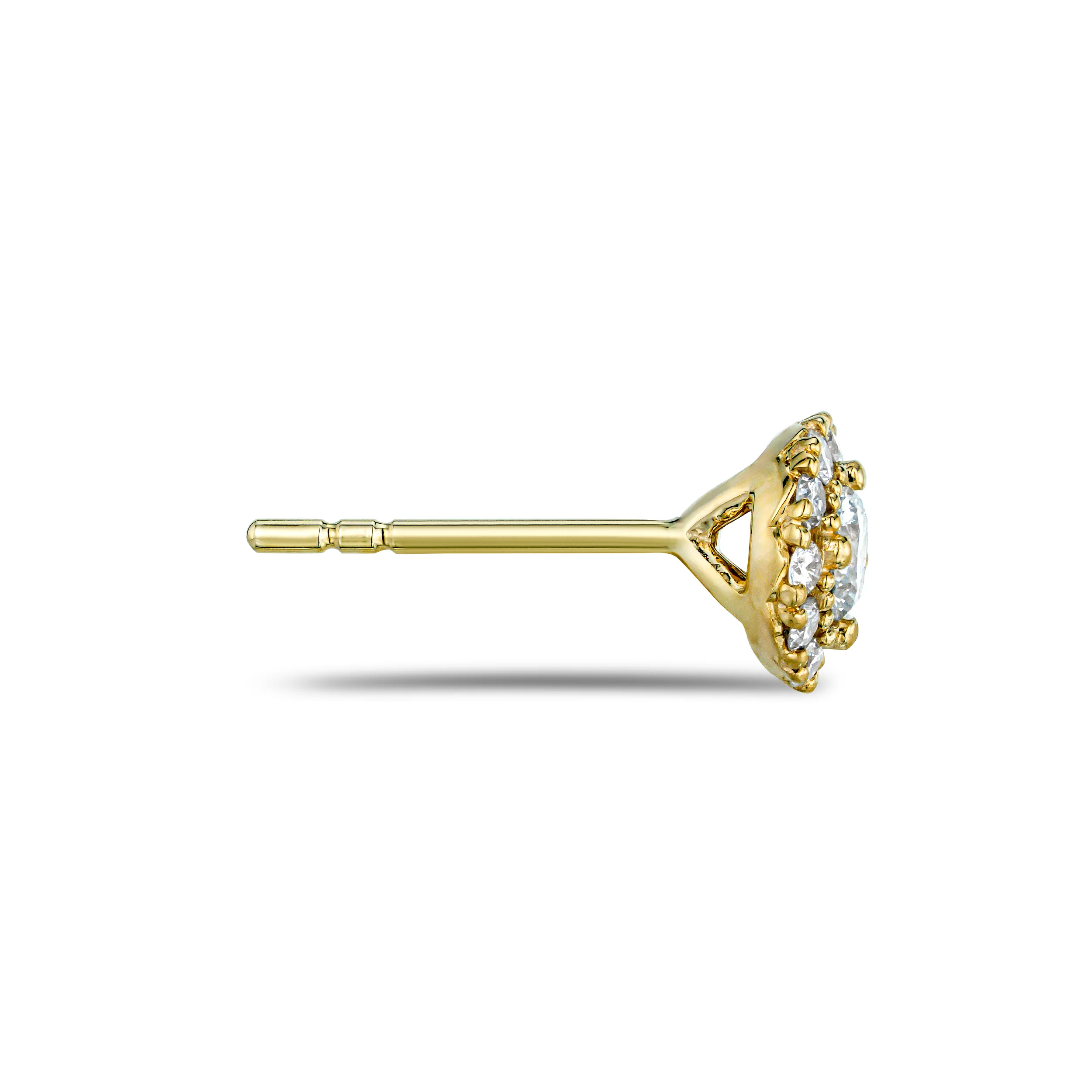 0.50ct Halo Lab Diamond Earrings Set in 9K Yellow Gold and H/SI Quality - Image 3