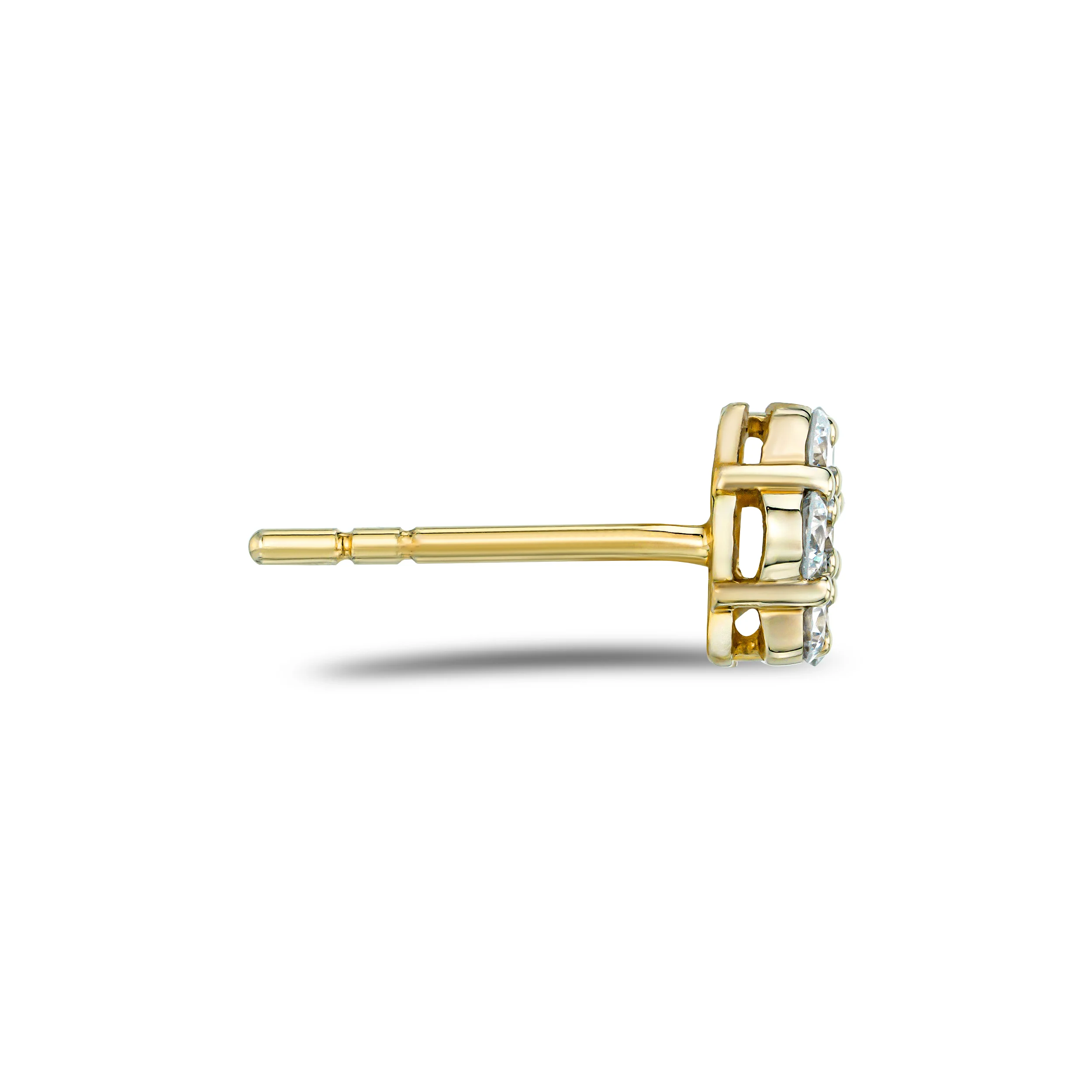 0.50ct Lab Diamond Cluster Earrings in 9K Yellow gold and H/SI Quality - Image 5
