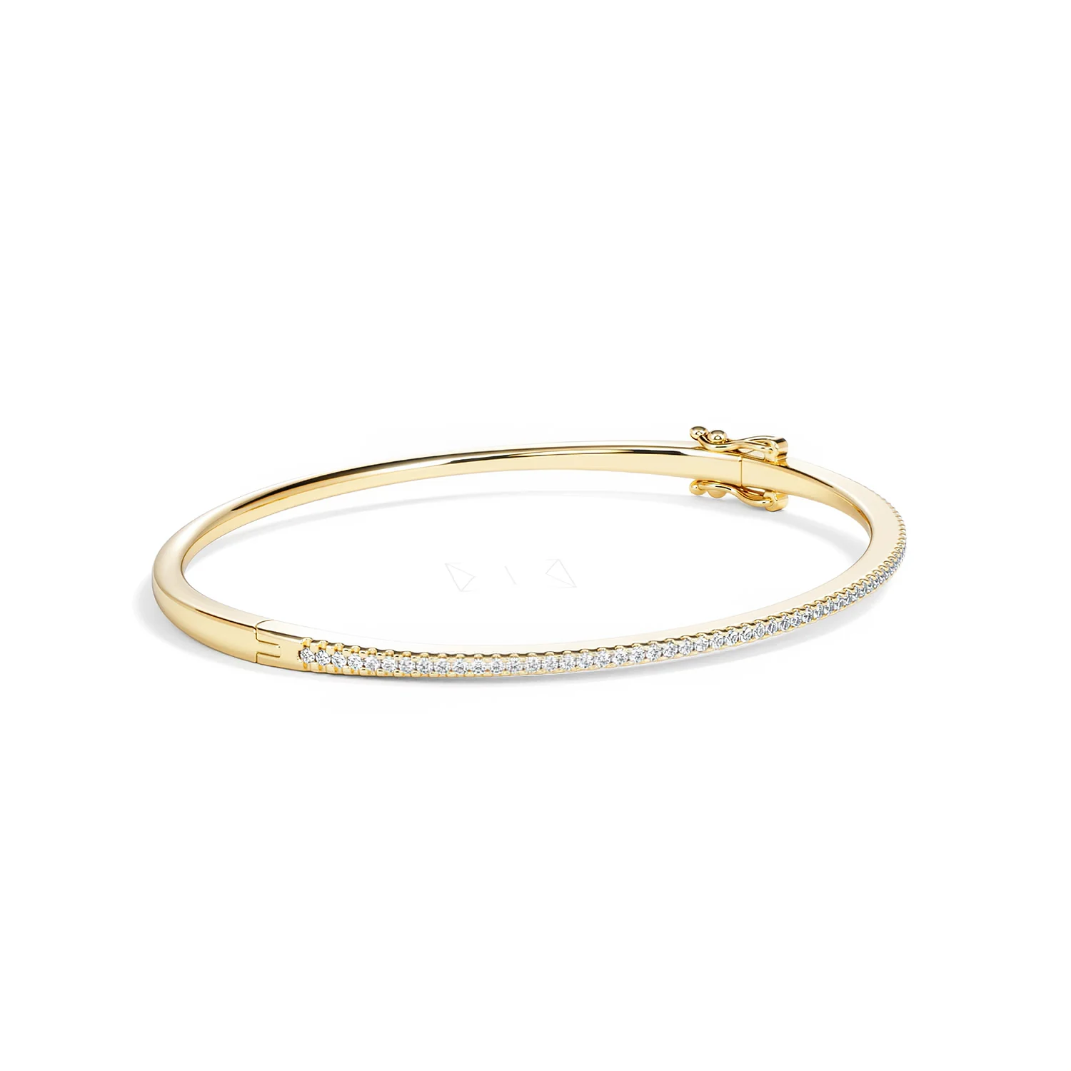 0.50ct Lab Diamond Half Pavé Bangle Bracelet in 18K Gold Vermeil - Image 21