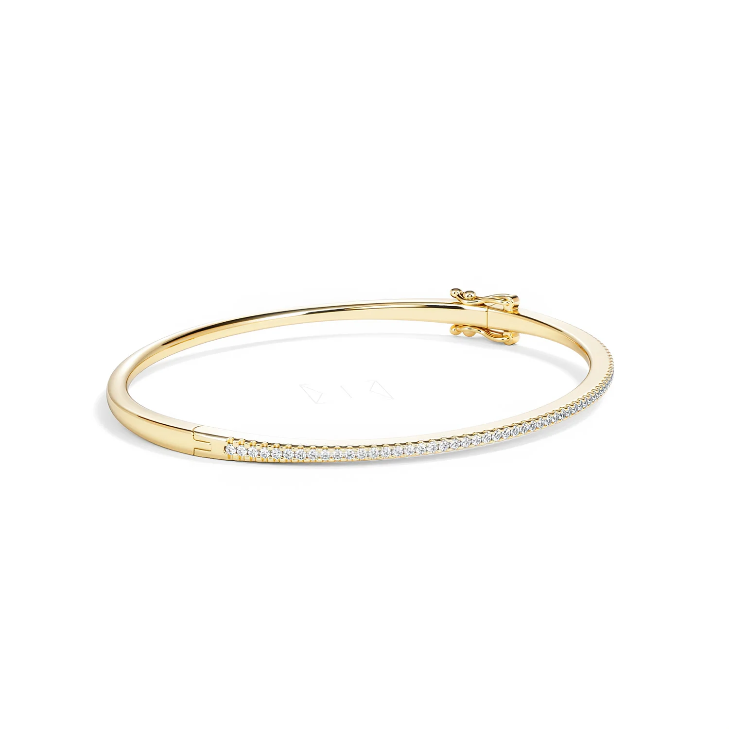0.50ct Lab Diamond Half Pavé Bangle Bracelet in 18K Gold Vermeil - Image 22