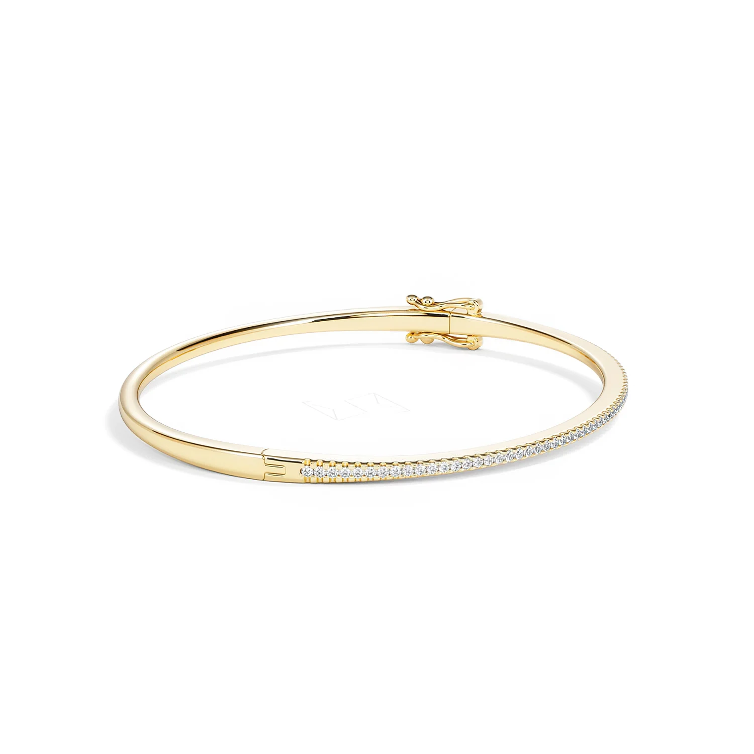 0.50ct Lab Diamond Half Pavé Bangle Bracelet in 18K Gold Vermeil - Image 25
