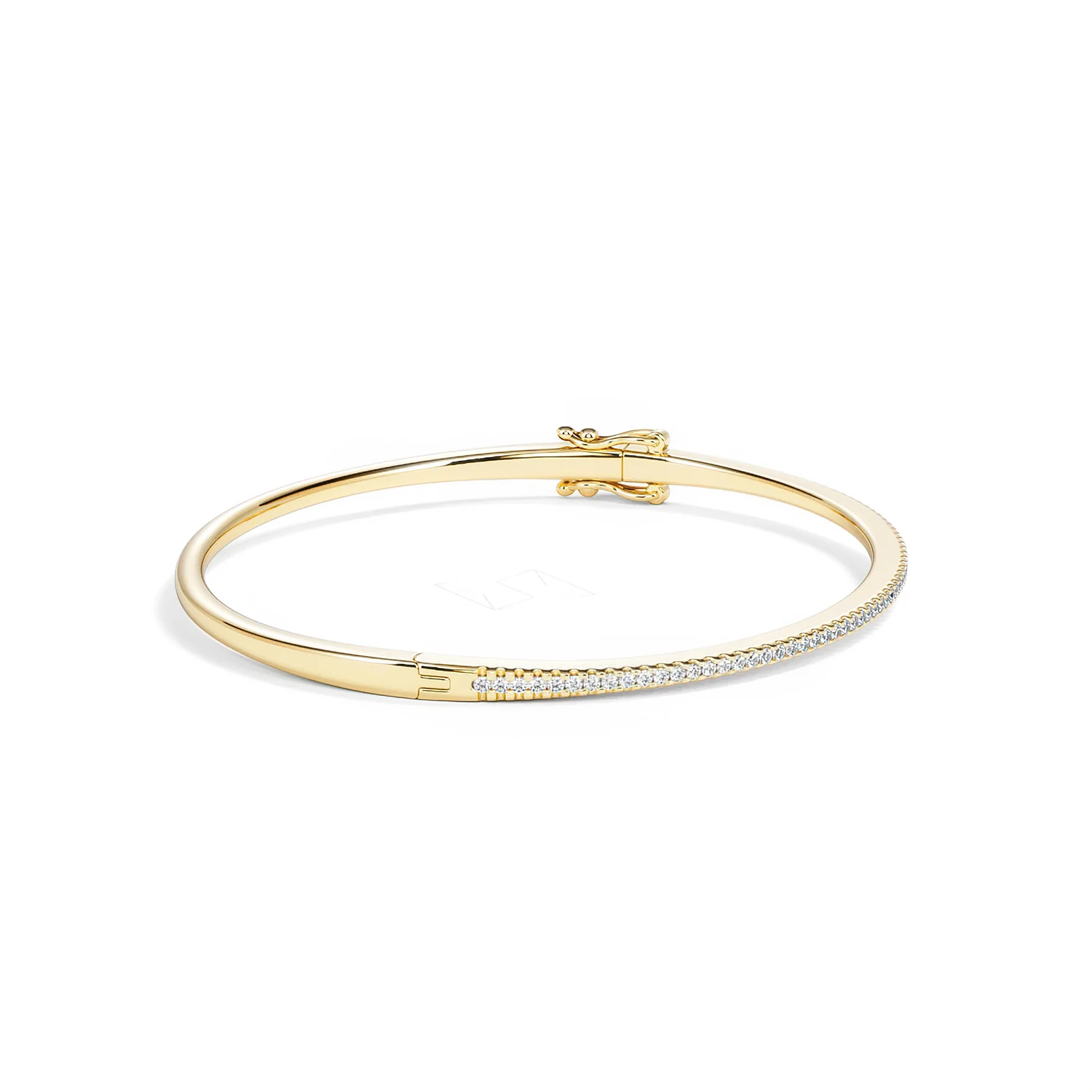 0.50ct Lab Diamond Half Pavé Bangle Bracelet in 18K Gold Vermeil - Image 26