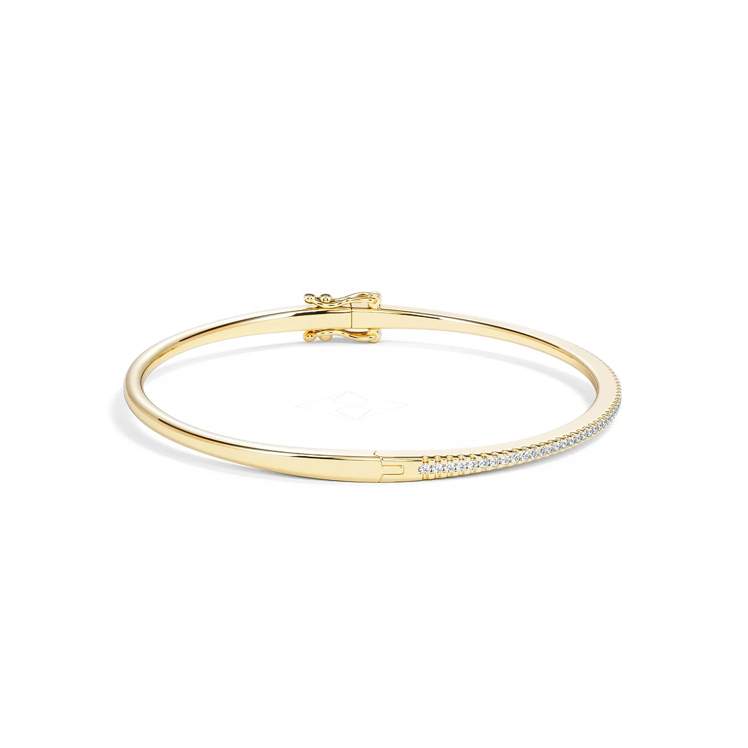 0.50ct Lab Diamond Half Pavé Bangle Bracelet in 18K Gold Vermeil - Image 30