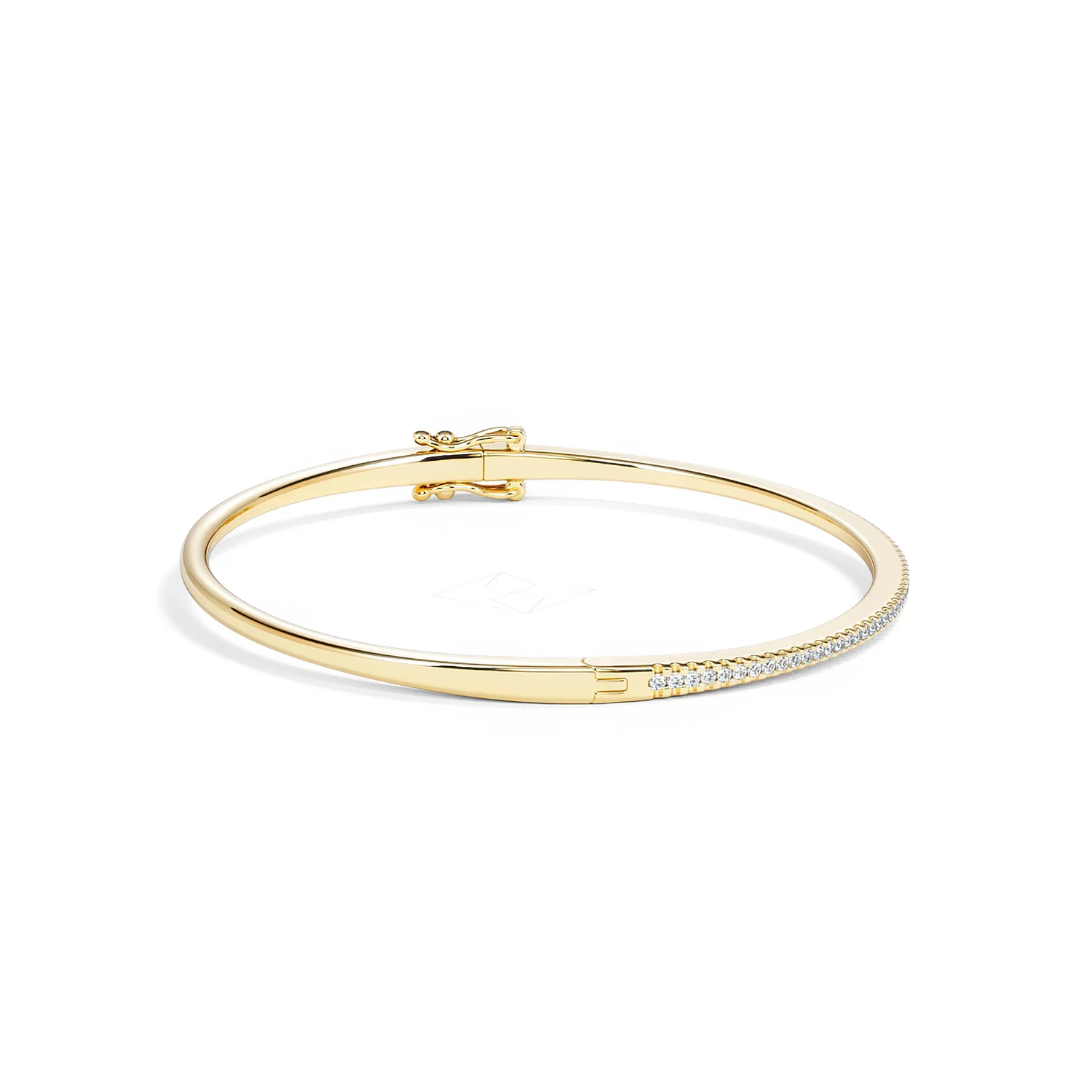0.50ct Lab Diamond Half Pavé Bangle Bracelet in 18K Gold Vermeil - Image 31