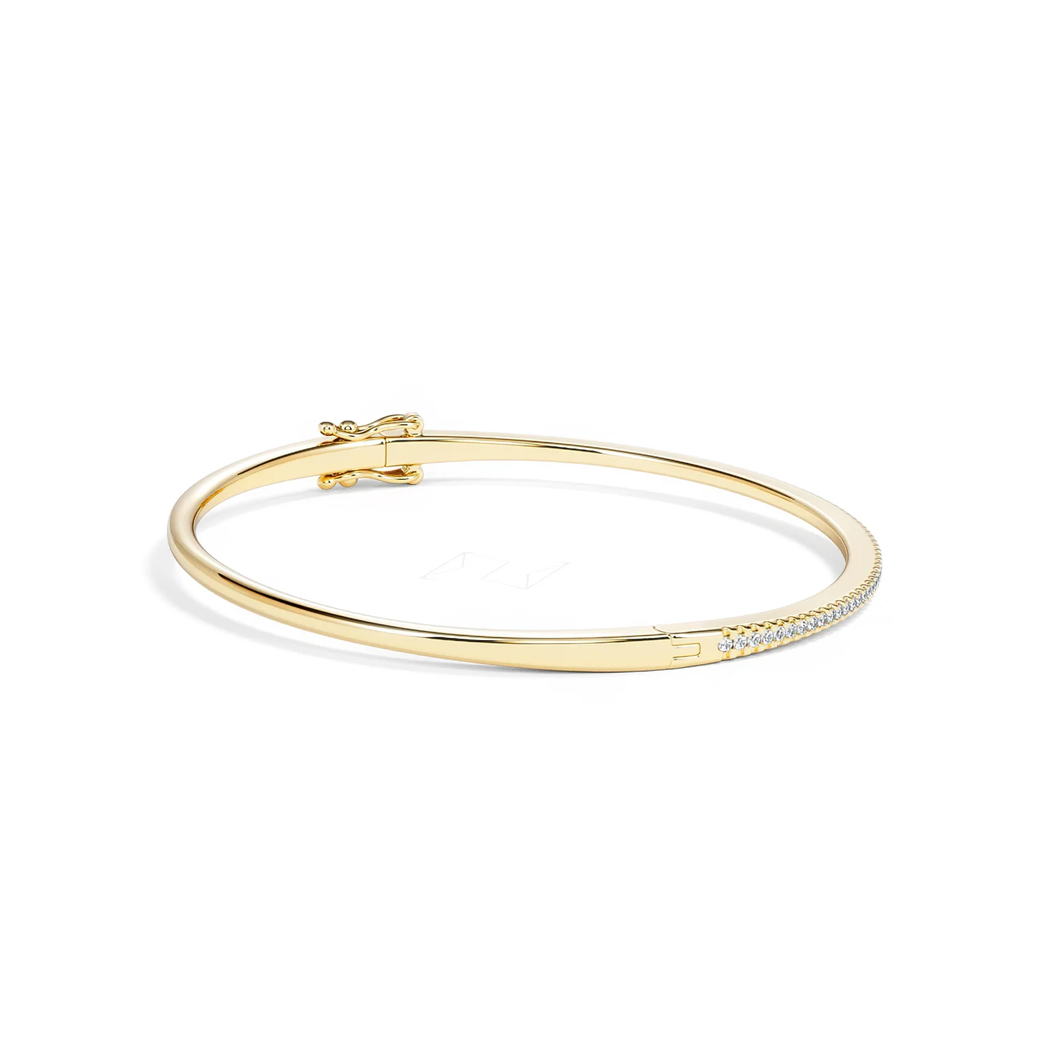 0.50ct Lab Diamond Half Pavé Bangle Bracelet in 18K Gold Vermeil - Image 34