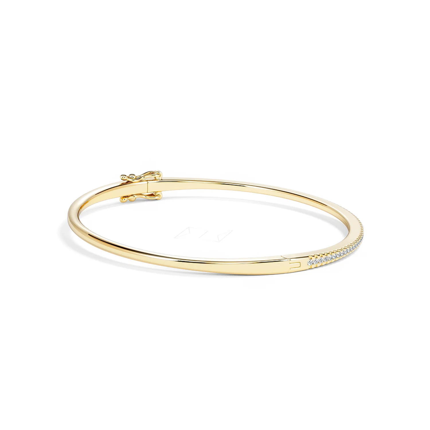 0.50ct Lab Diamond Half Pavé Bangle Bracelet in 18K Gold Vermeil - Image 35