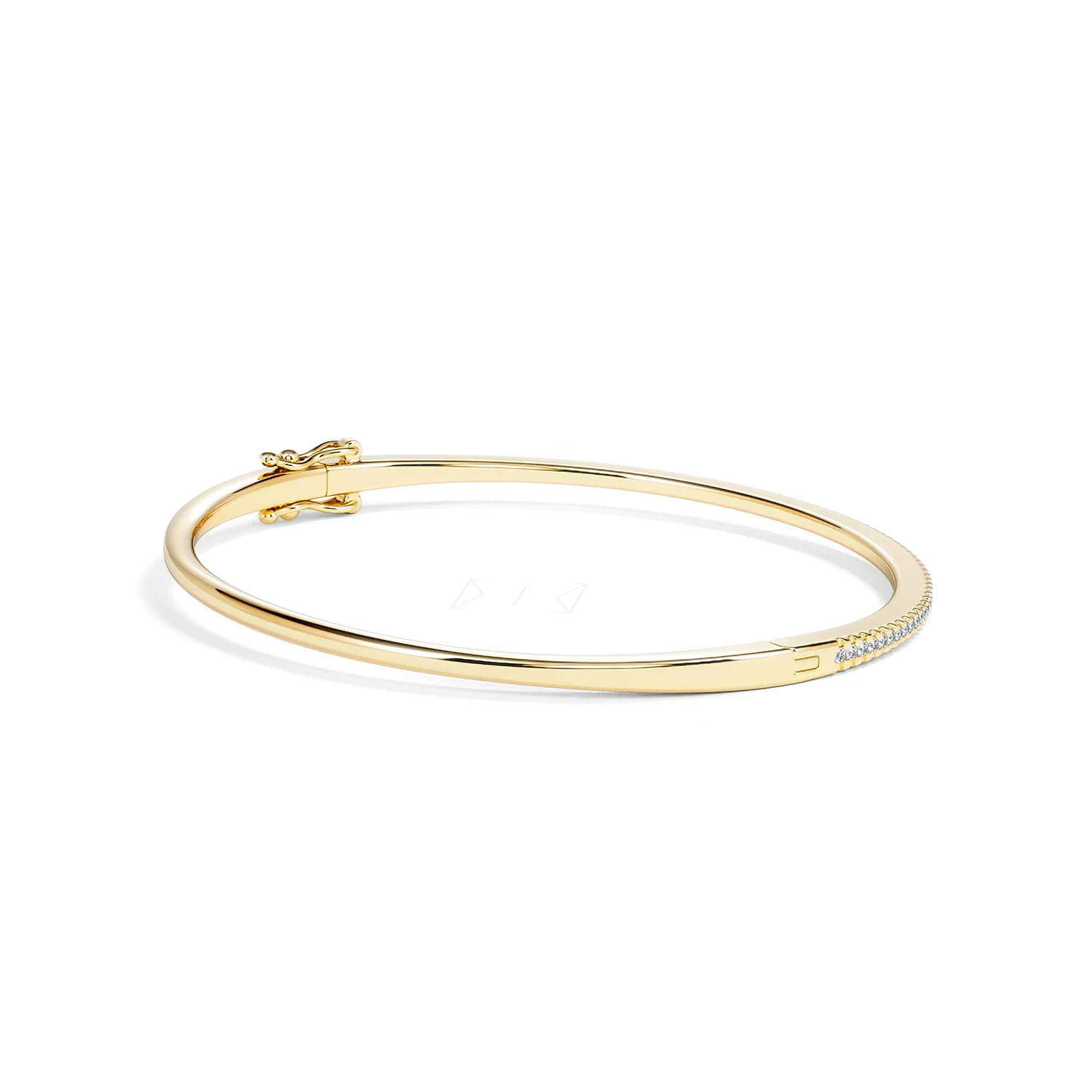 0.50ct Lab Diamond Half Pavé Bangle Bracelet in 18K Gold Vermeil - Image 37