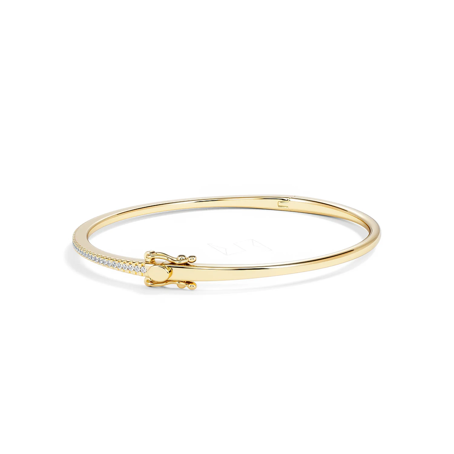 0.50ct Lab Diamond Half Pavé Bangle Bracelet in 18K Gold Vermeil - Image 64