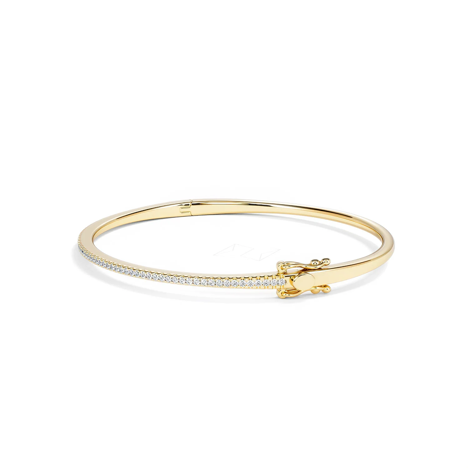 0.50ct Lab Diamond Half Pavé Bangle Bracelet in 18K Gold Vermeil - Image 73