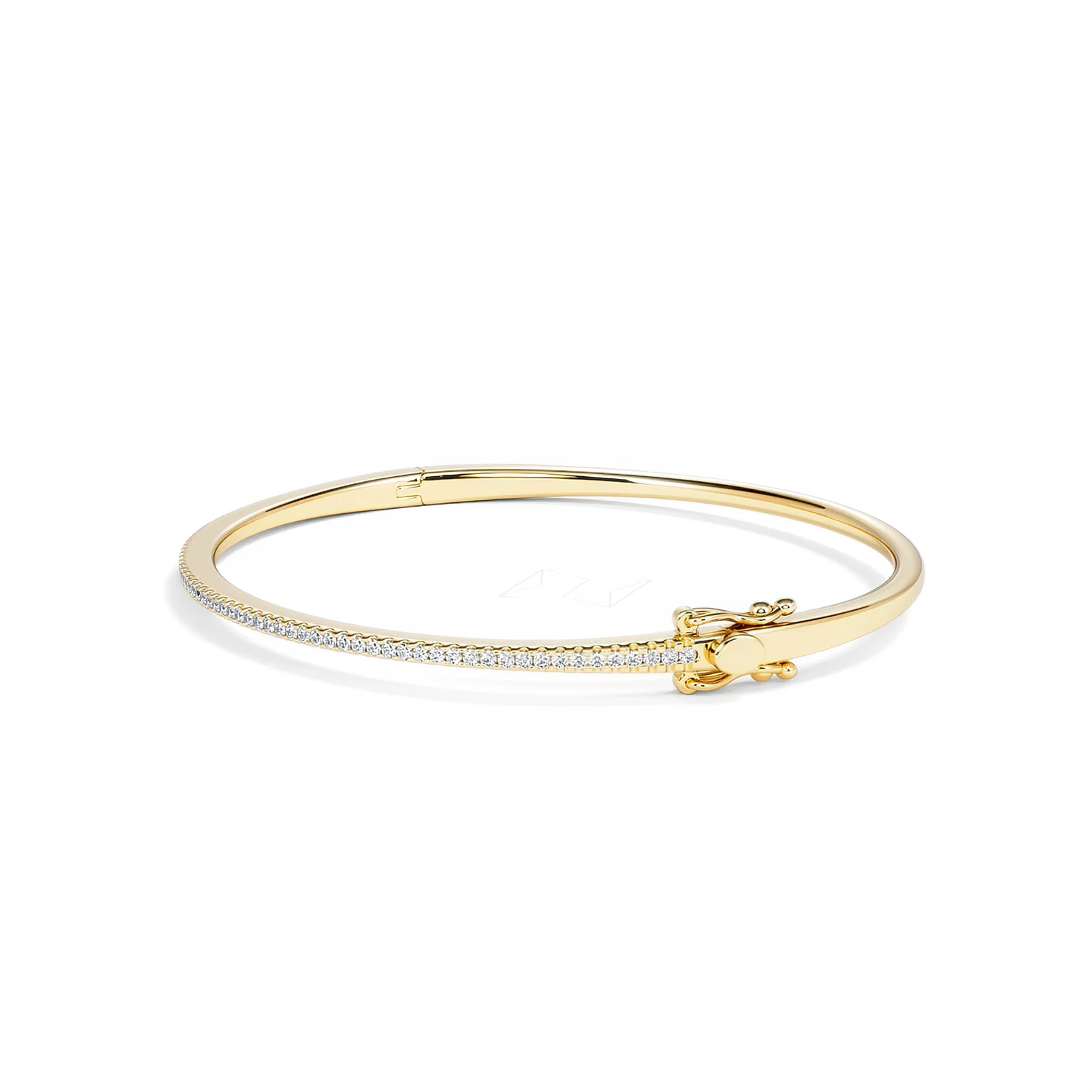 0.50ct Lab Diamond Half Pavé Bangle Bracelet in 18K Gold Vermeil - Image 74