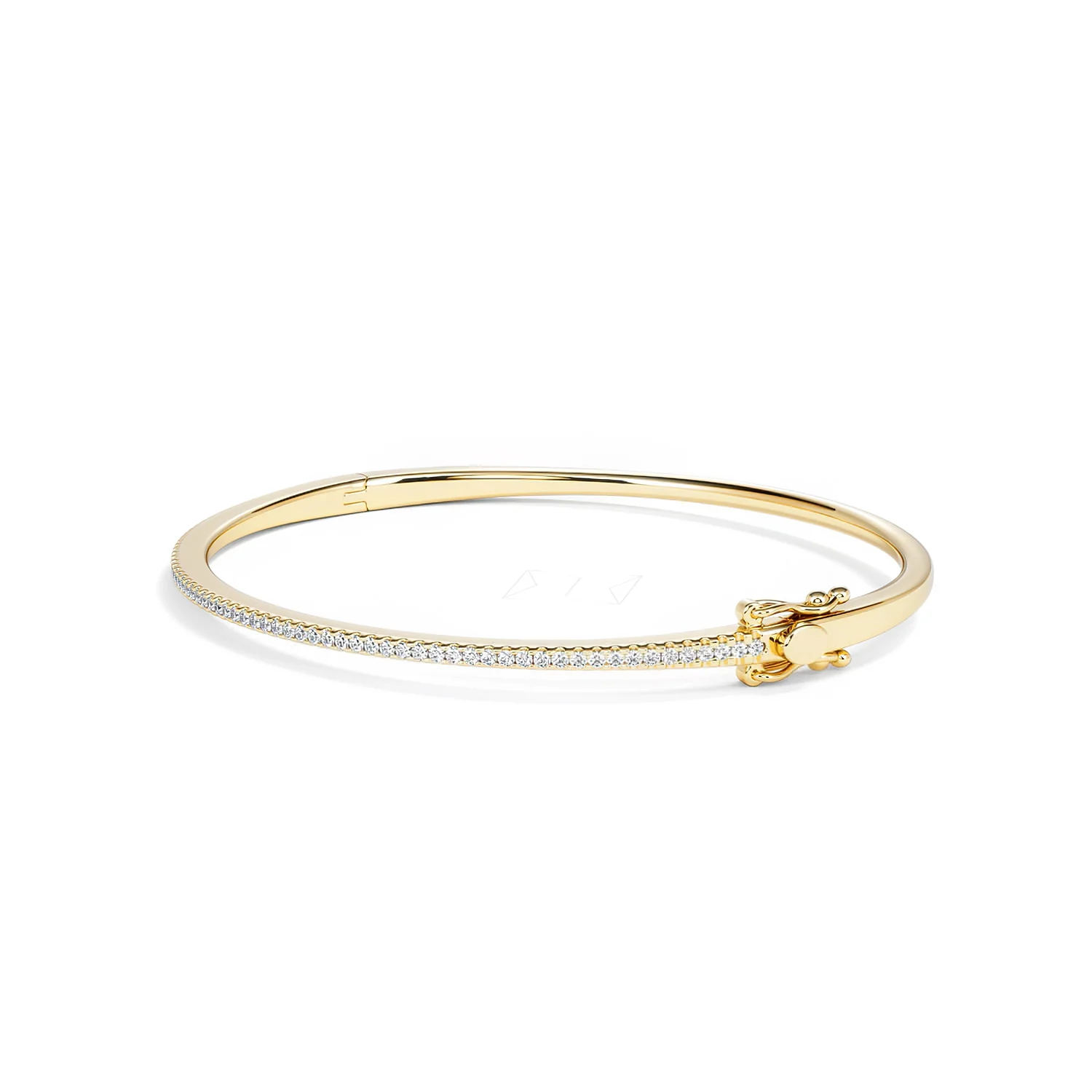 0.50ct Lab Diamond Half Pavé Bangle Bracelet in 18K Gold Vermeil - Image 76
