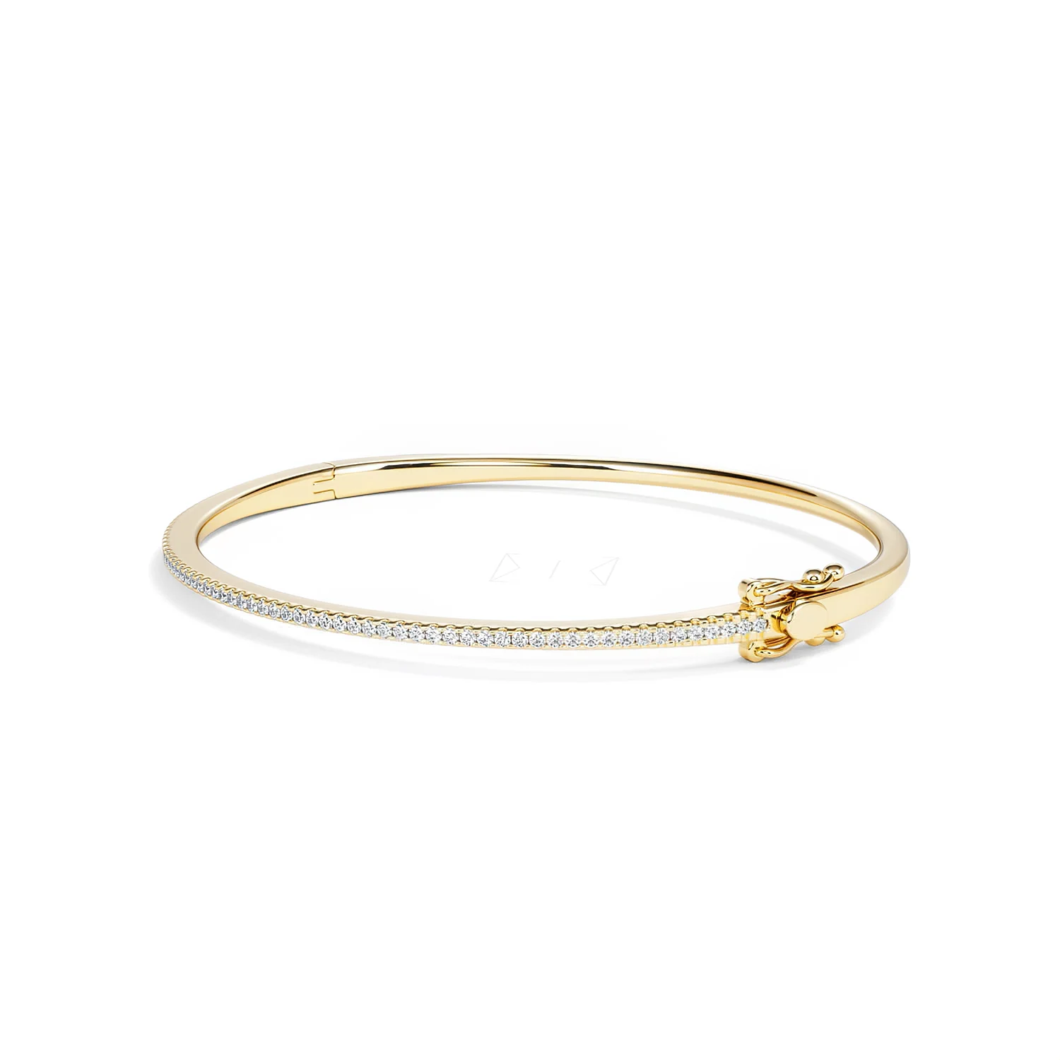 0.50ct Lab Diamond Half Pavé Bangle Bracelet in 18K Gold Vermeil - Image 77