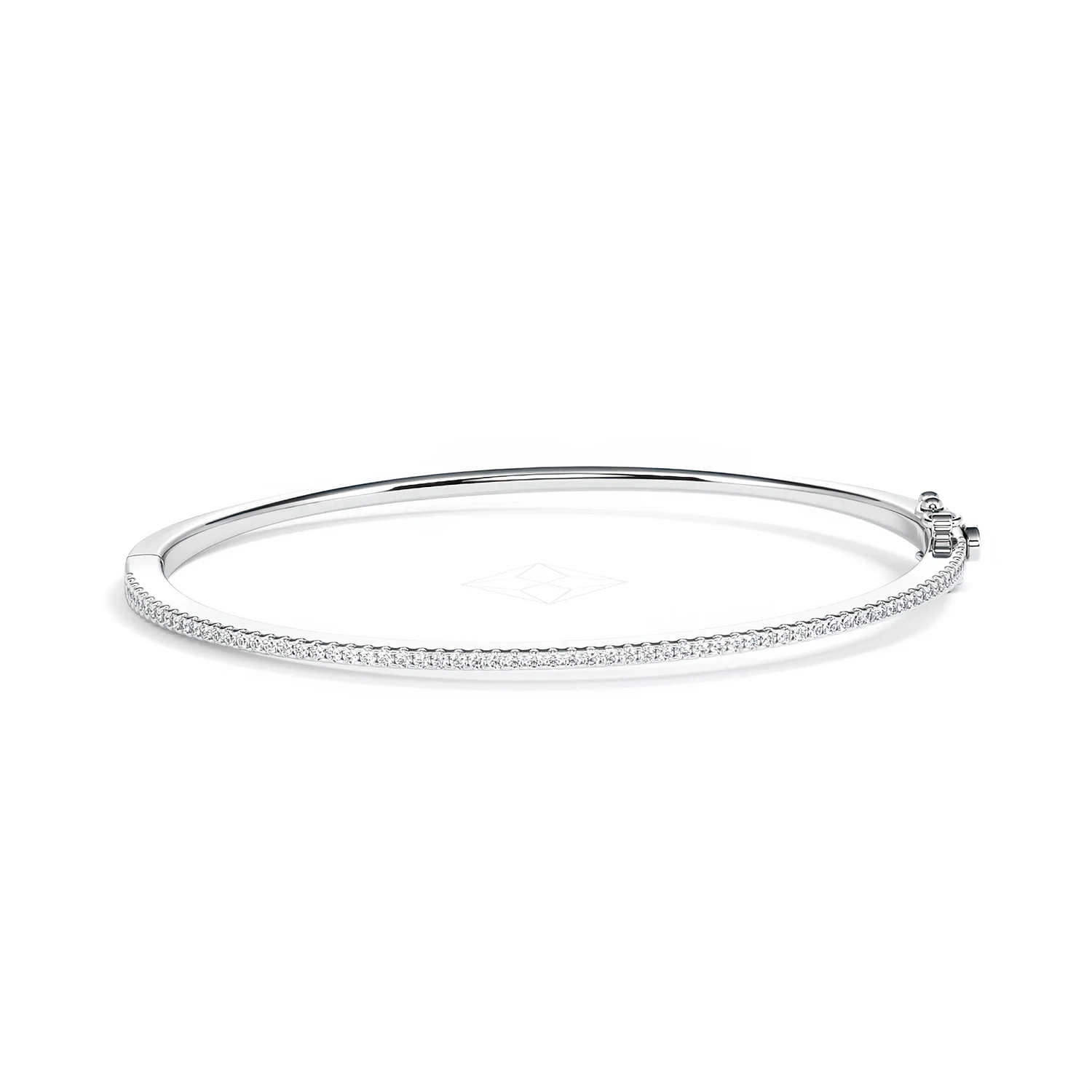 0.50ct Lab Diamond Half Pavé Bangle Bracelet in Sterling Silver - Image 10