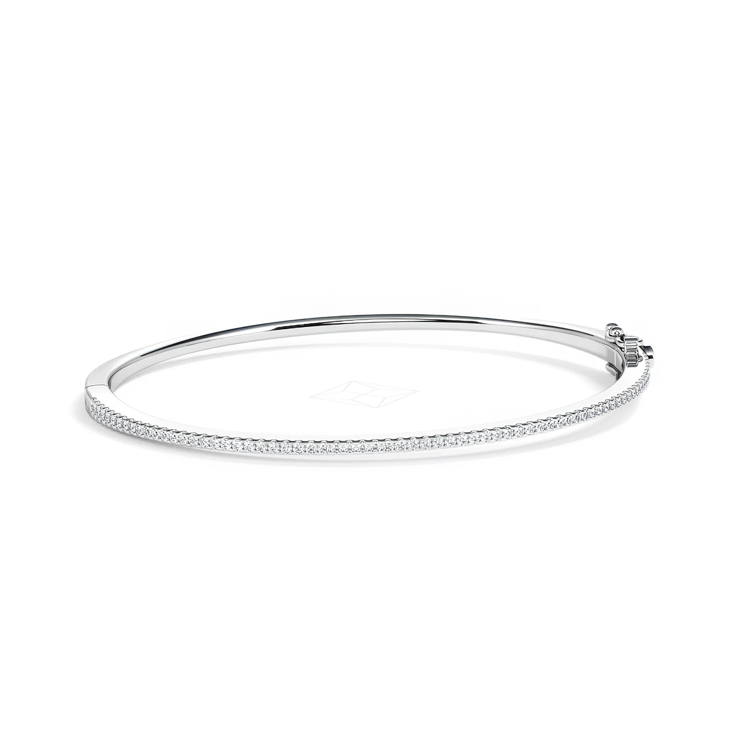 0.50ct Lab Diamond Half Pavé Bangle Bracelet in Sterling Silver - Image 12