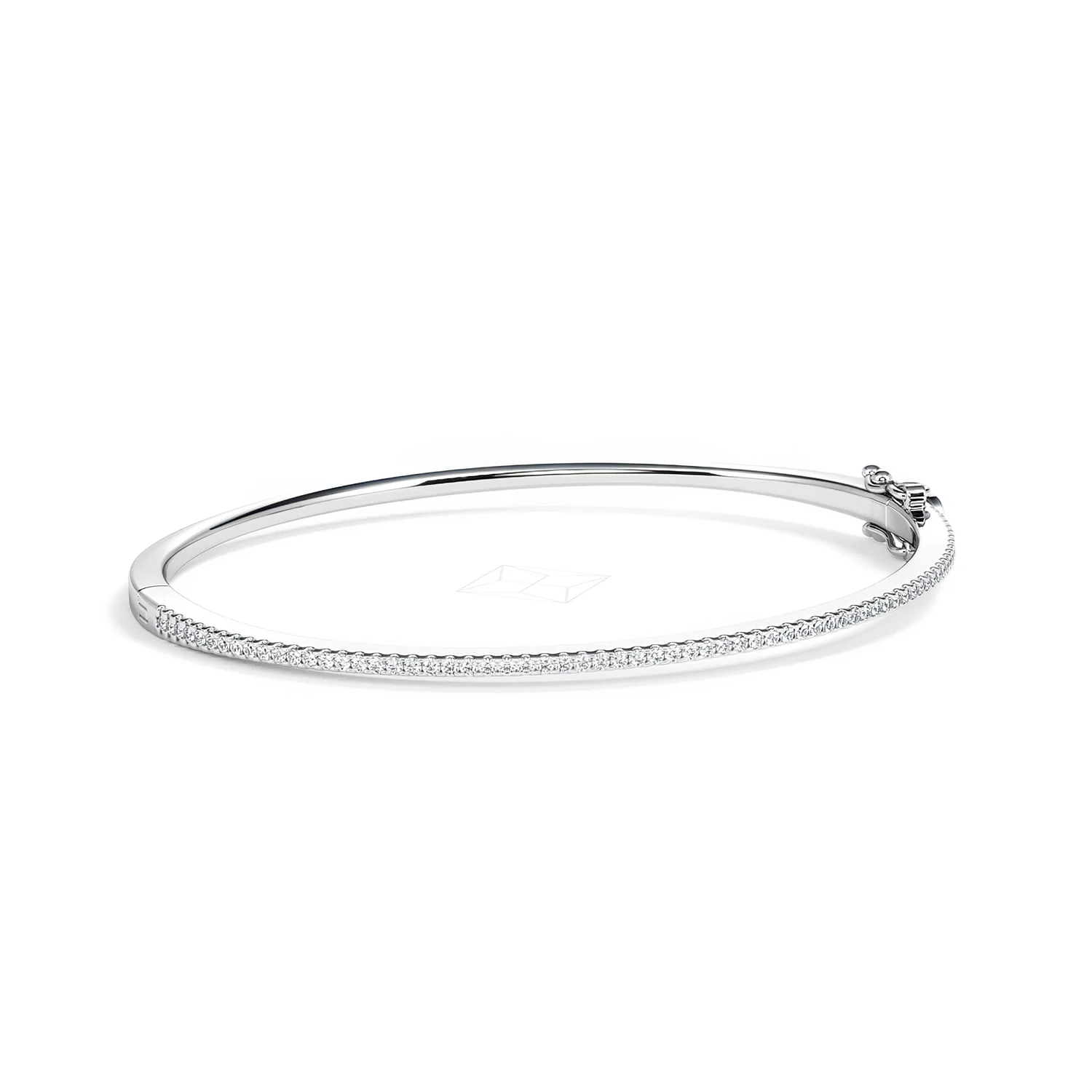 0.50ct Lab Diamond Half Pavé Bangle Bracelet in Sterling Silver - Image 14