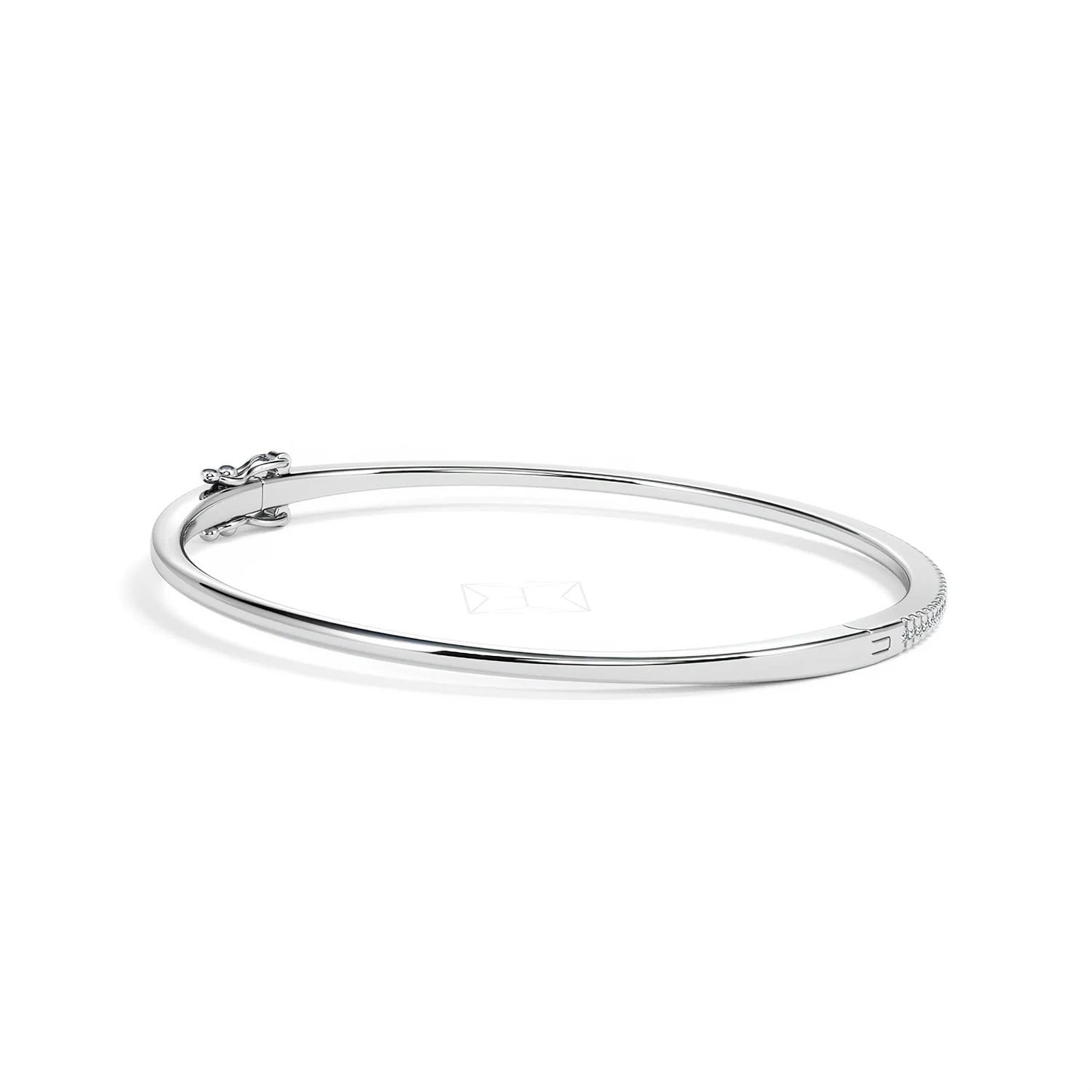 0.50ct Lab Diamond Half Pavé Bangle Bracelet in Sterling Silver - Image 40