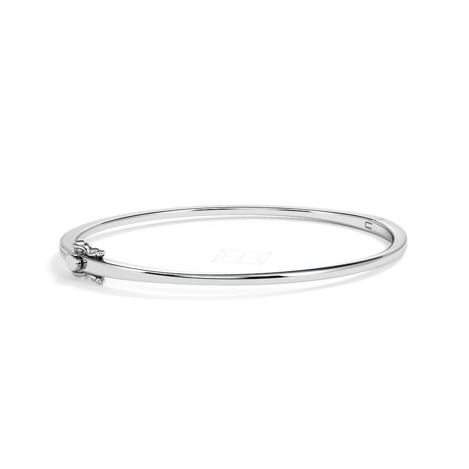 0.50ct Lab Diamond Half Pavé Bangle Bracelet in Sterling Silver - Image 56