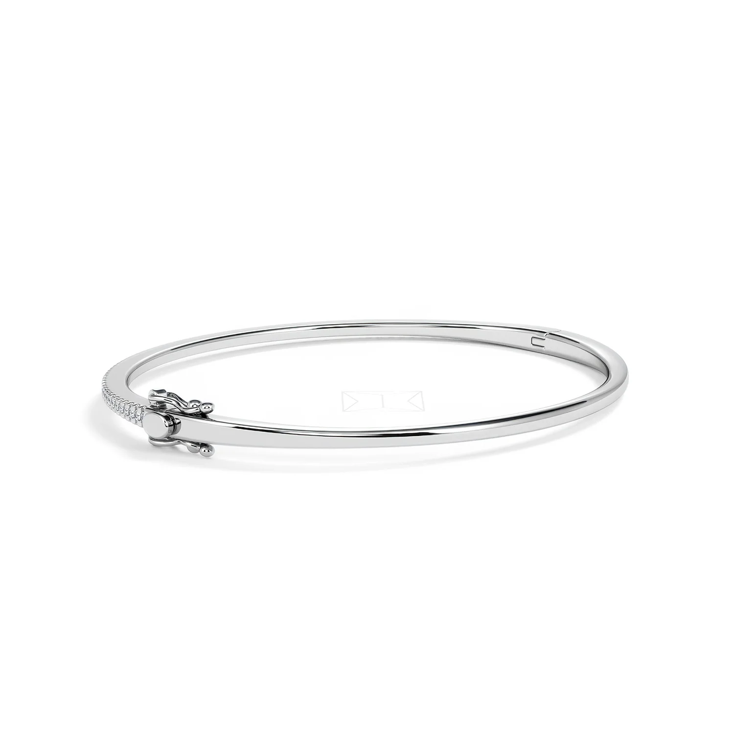 0.50ct Lab Diamond Half Pavé Bangle Bracelet in Sterling Silver - Image 59