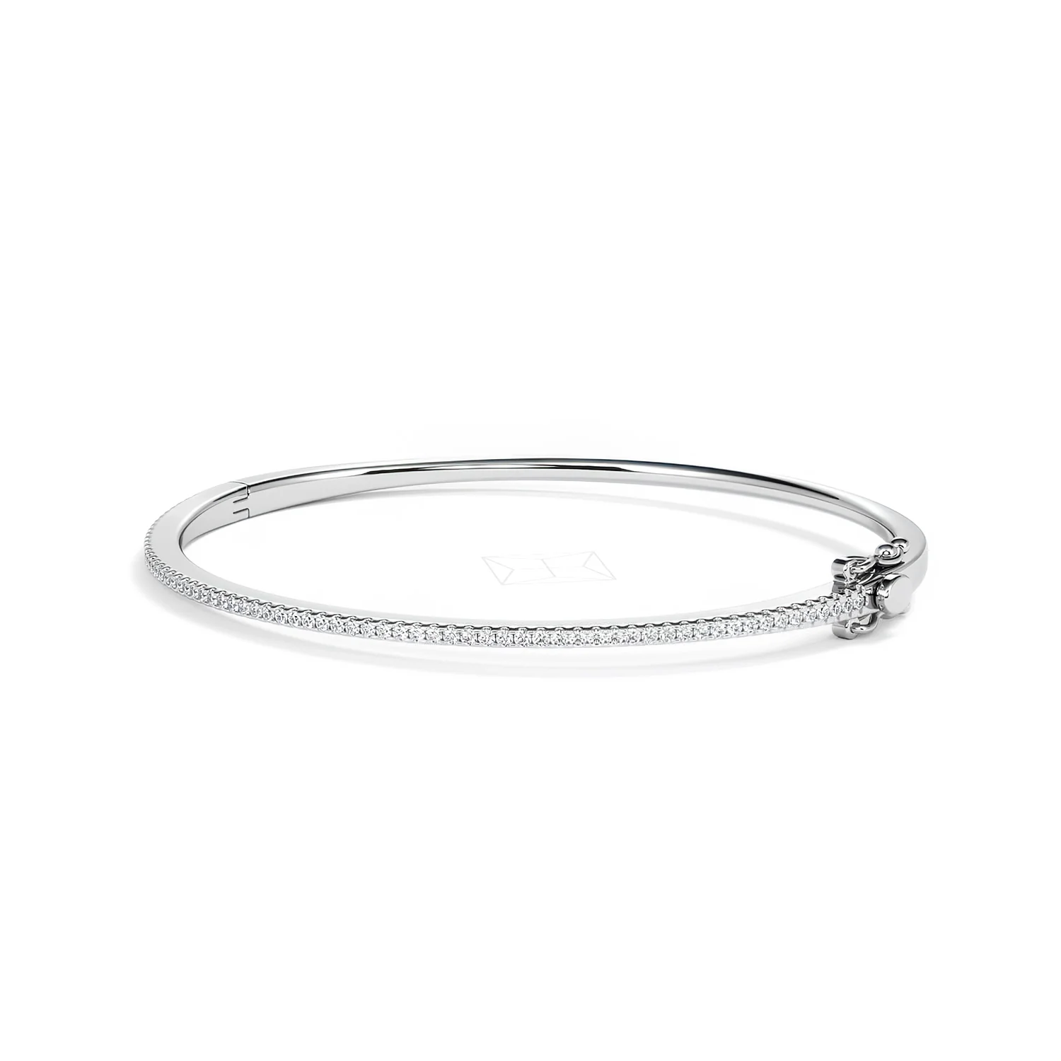 0.50ct Lab Diamond Half Pavé Bangle Bracelet in Sterling Silver - Image 81