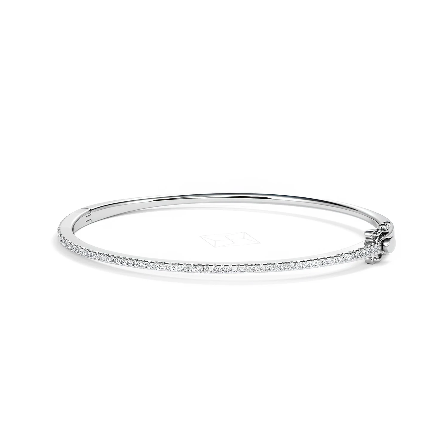 0.50ct Lab Diamond Half Pavé Bangle Bracelet in Sterling Silver - Image 83