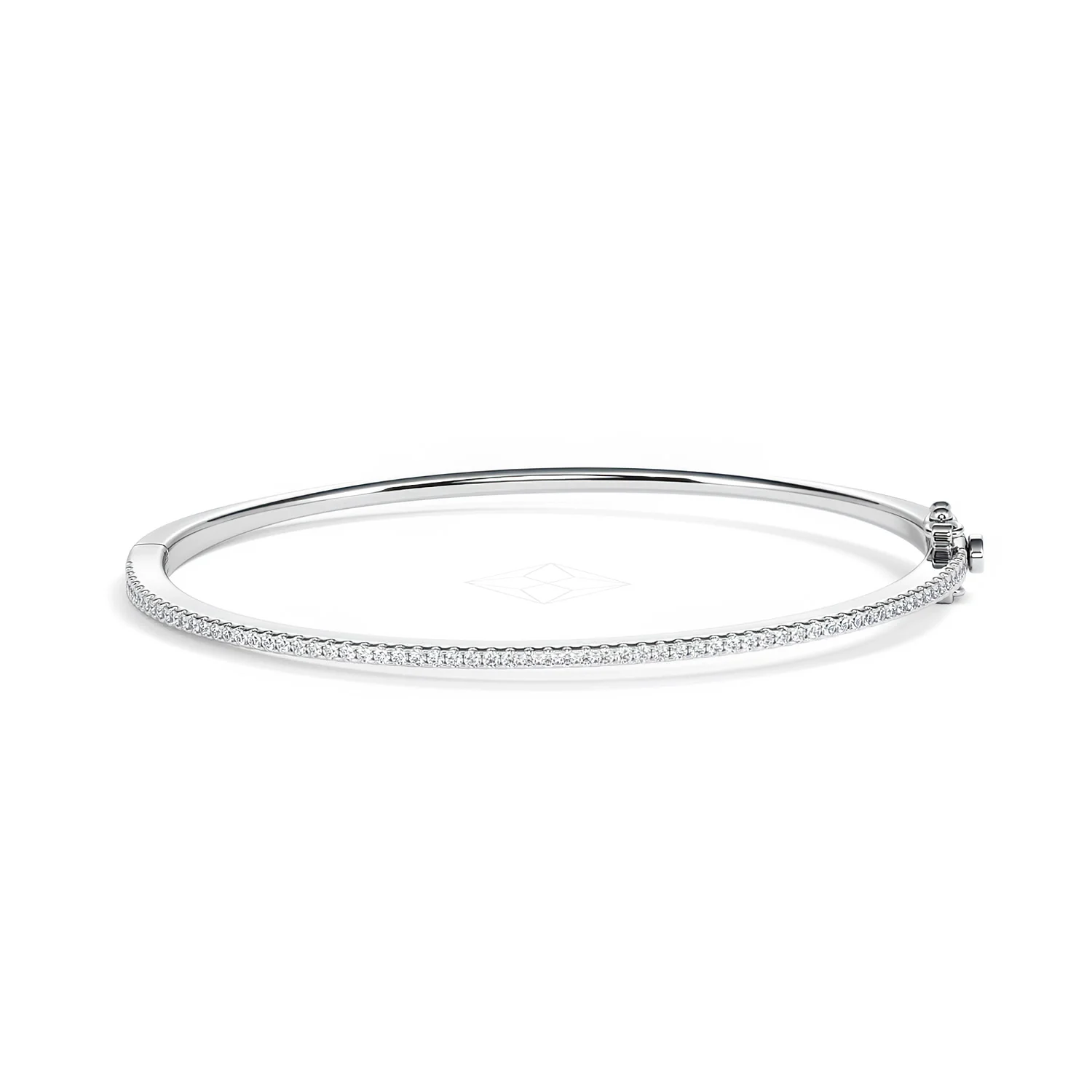 0.50ct Lab Diamond Half Pavé Bangle Bracelet in Sterling Silver - Image 88