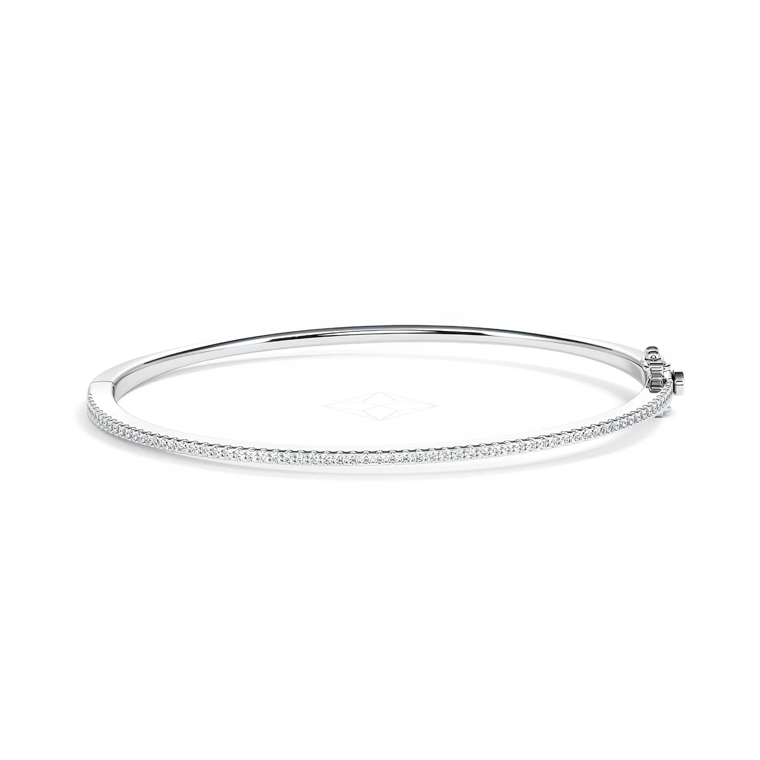 0.50ct Lab Diamond Half Pavé Bangle Bracelet in Sterling Silver - Image 9