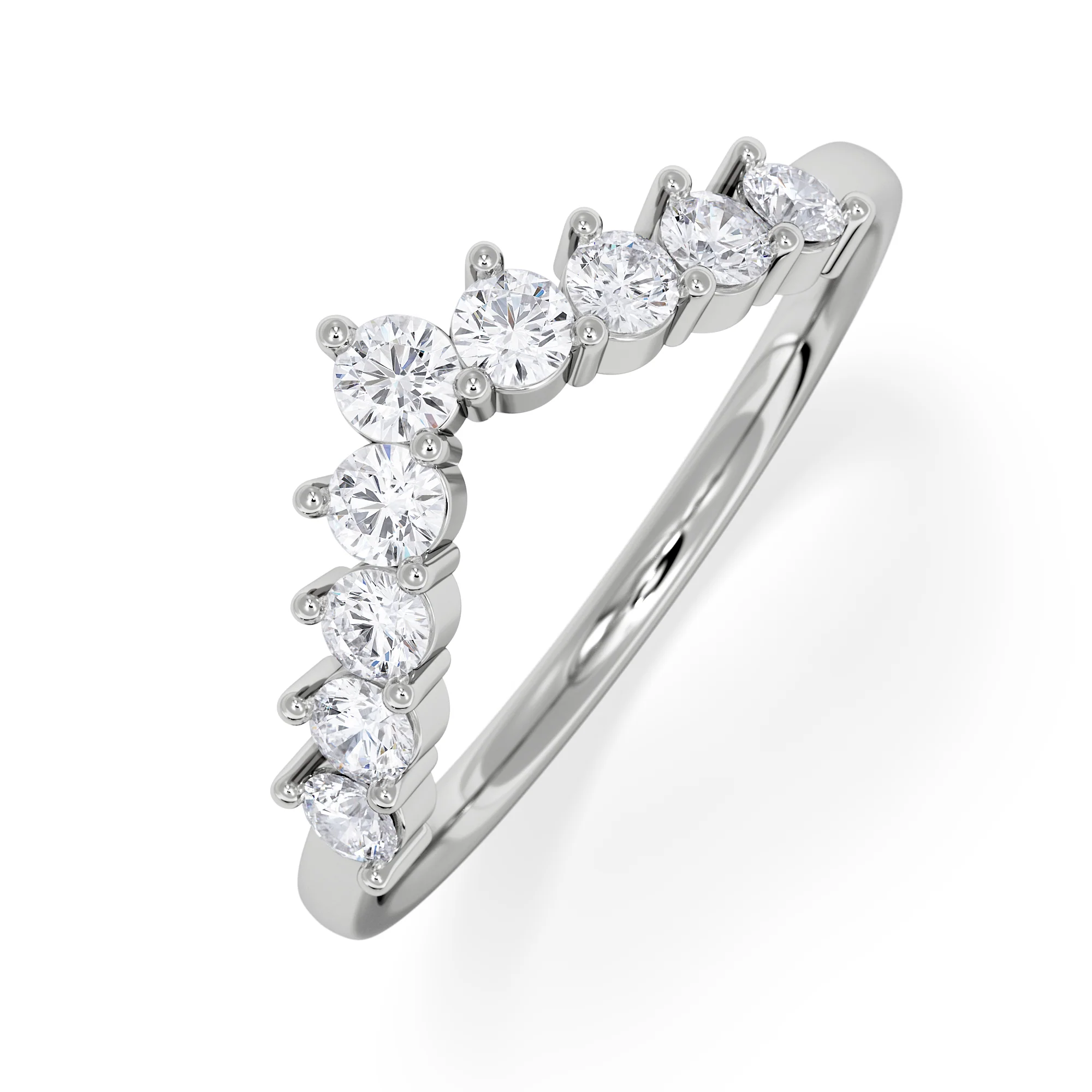 Starlit 0.50ct Lab Diamond Wishbone Ring H/Si Quality in 9K White Gold