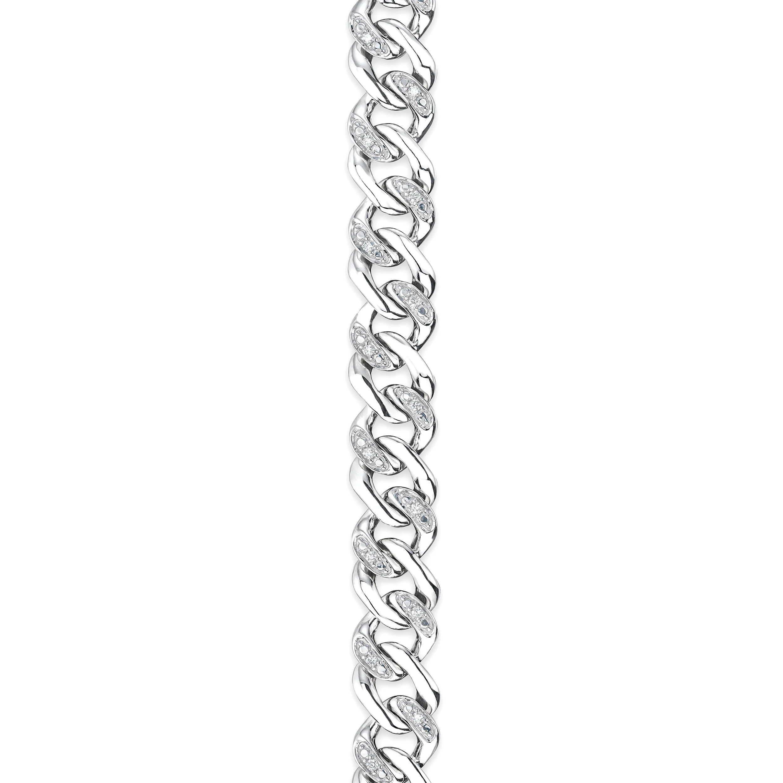 0.50ct Mens Lab Diamond Cuban Link Bracelet in 925 Sterling Silver - Image 3
