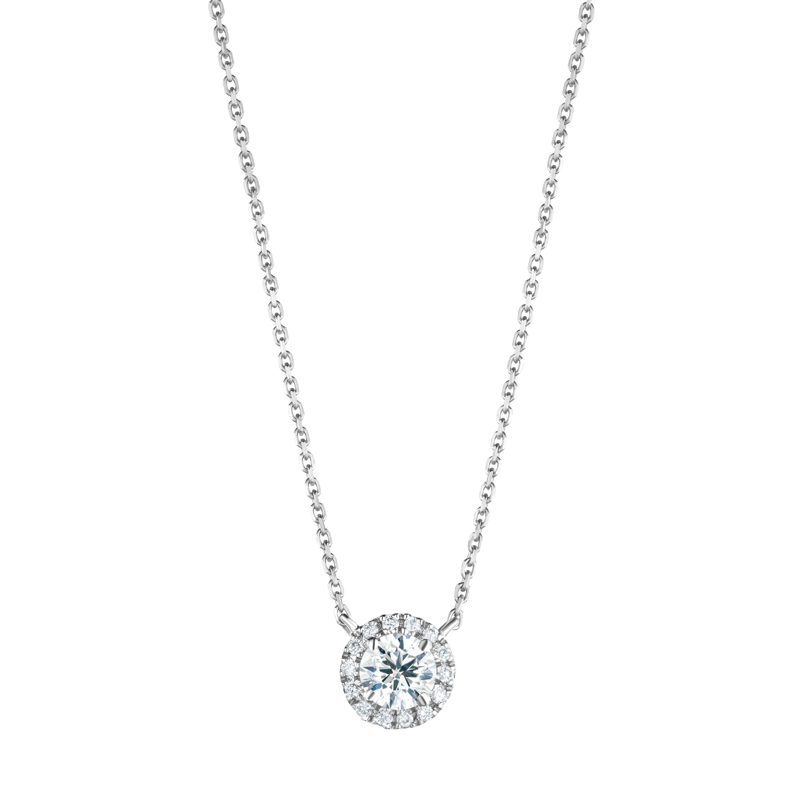 Lumia Lab Diamond Halo Necklace 0.70ct F/VS in 9K White Gold - Image 3