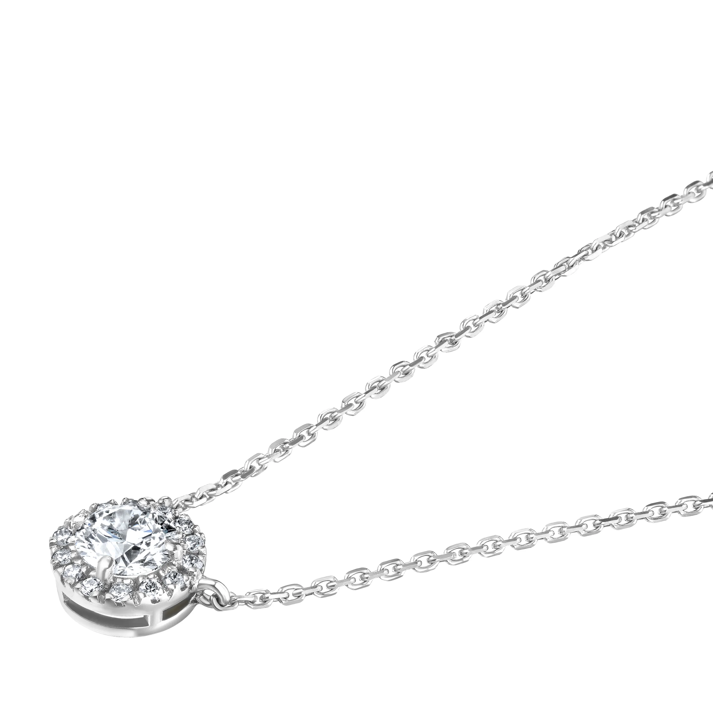 Lumia Lab Diamond Halo Necklace 0.70ct F/VS in 9K White Gold - Image 5