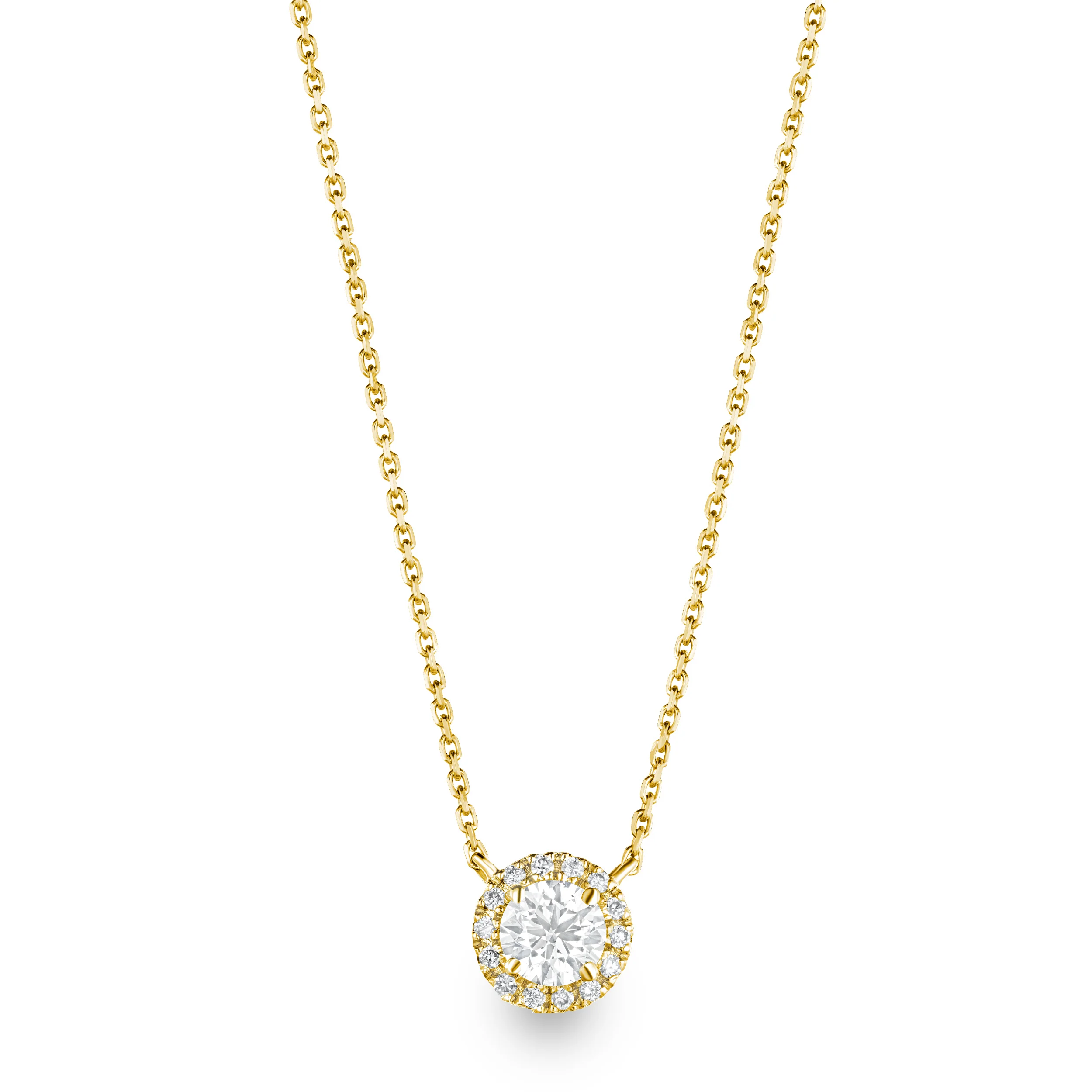 Lumia Lab Diamond Halo Necklace 0.70ct F/VS in 9K Gold - Image 3