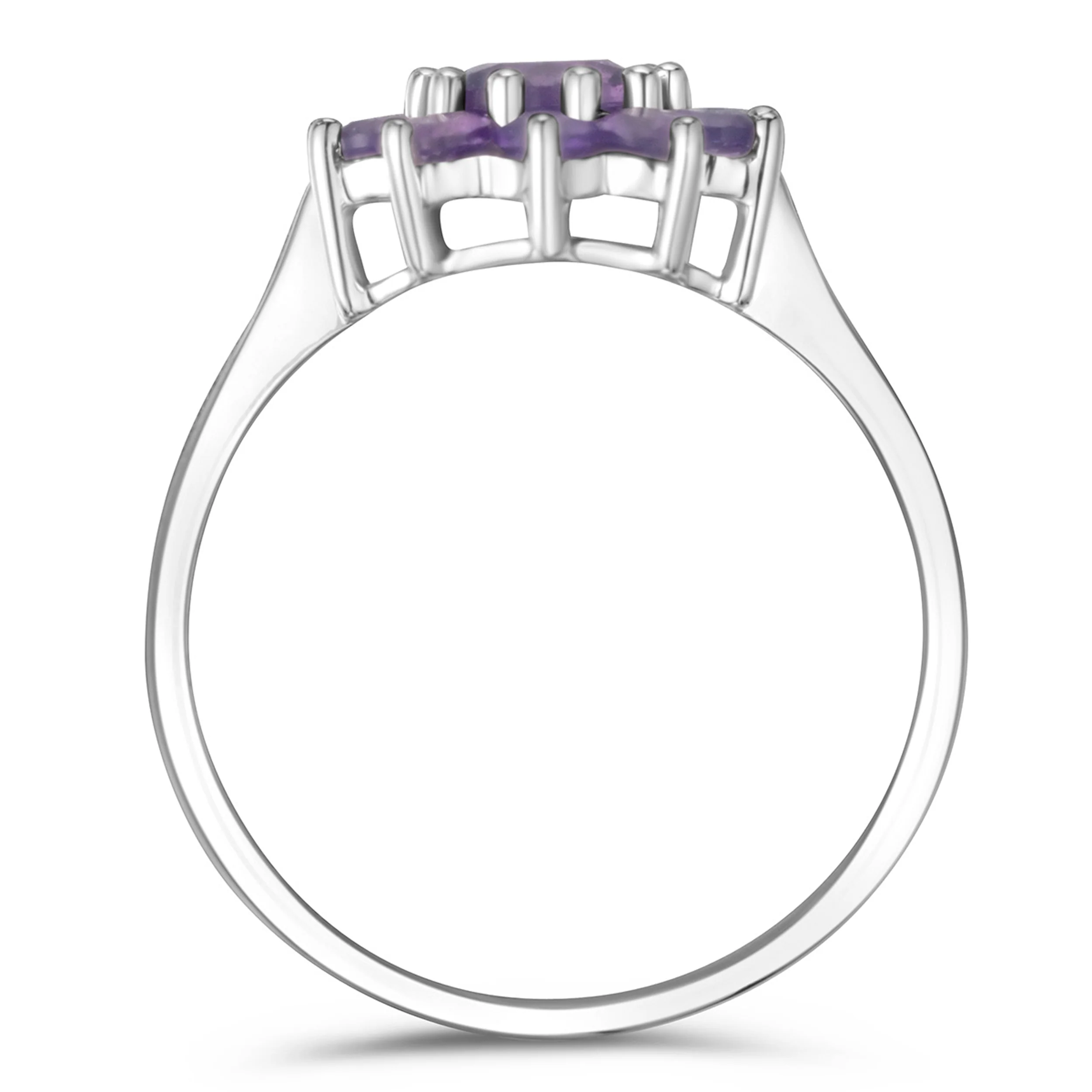 0.94ct Amethyst Cluster Ring in 9K White Gold - Image 3