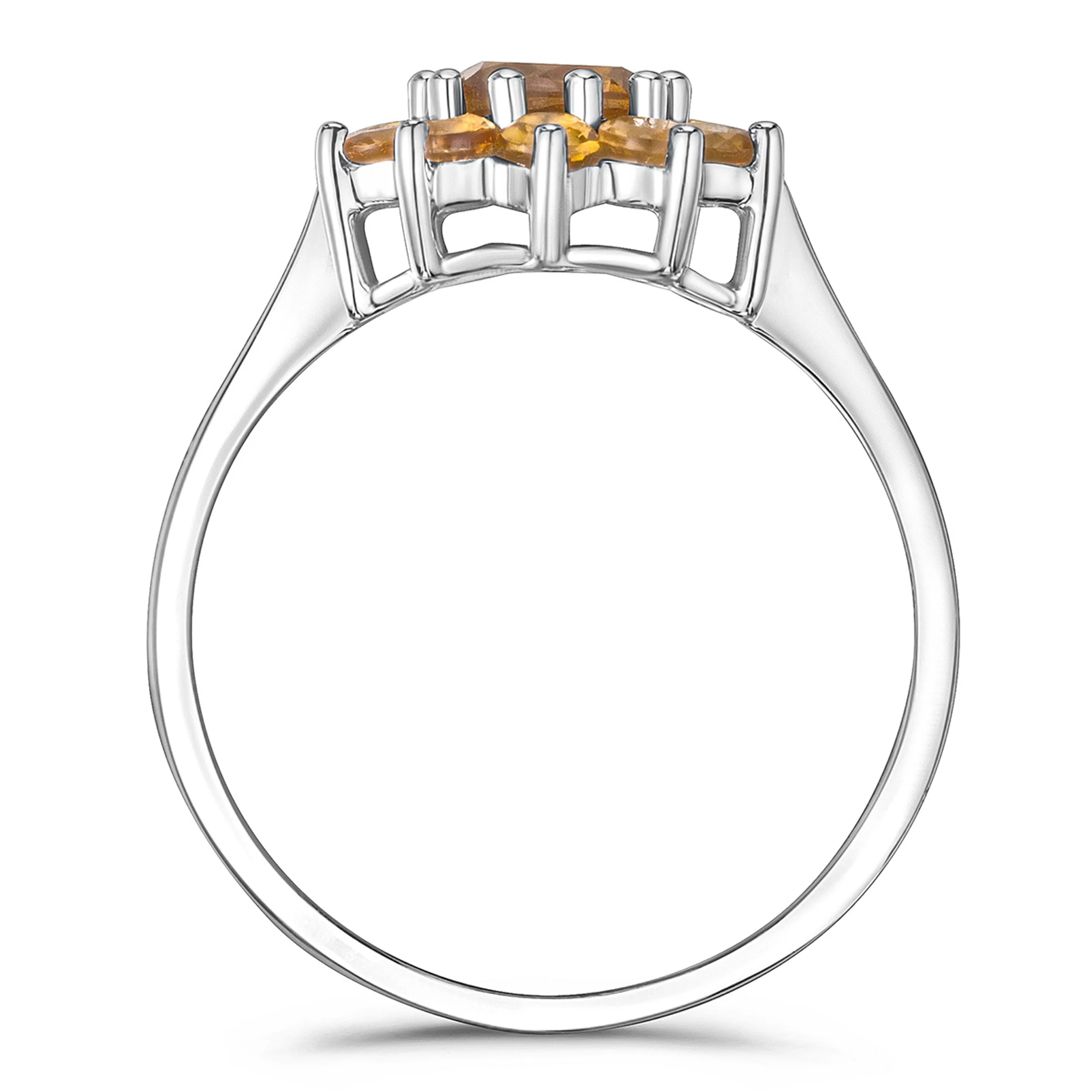 0.96ct Citrine Cluster Ring in 9K White Gold - Image 3