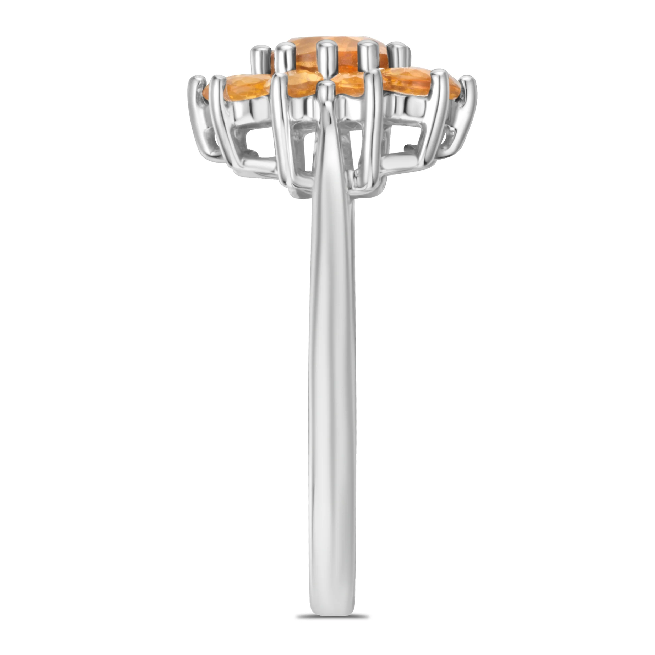 0.96ct Citrine Cluster Ring in 9K White Gold - Image 5